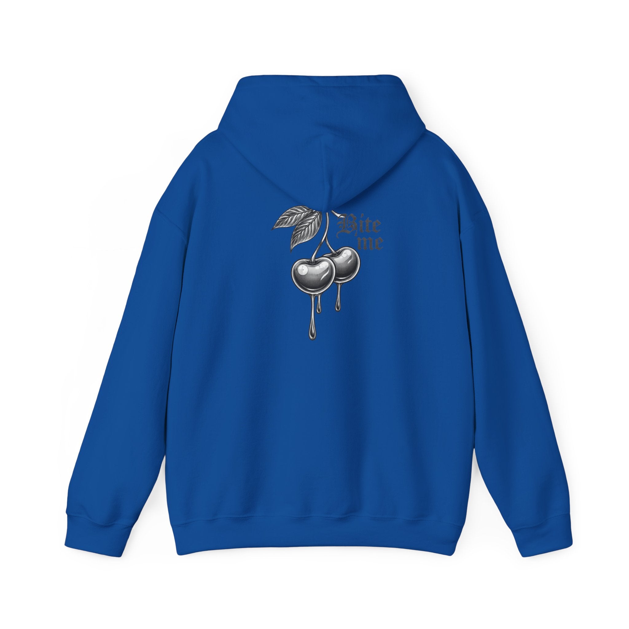Hoodie - 'Bite Me' Dripping Cherry Graphic Hooded Sweatshirt