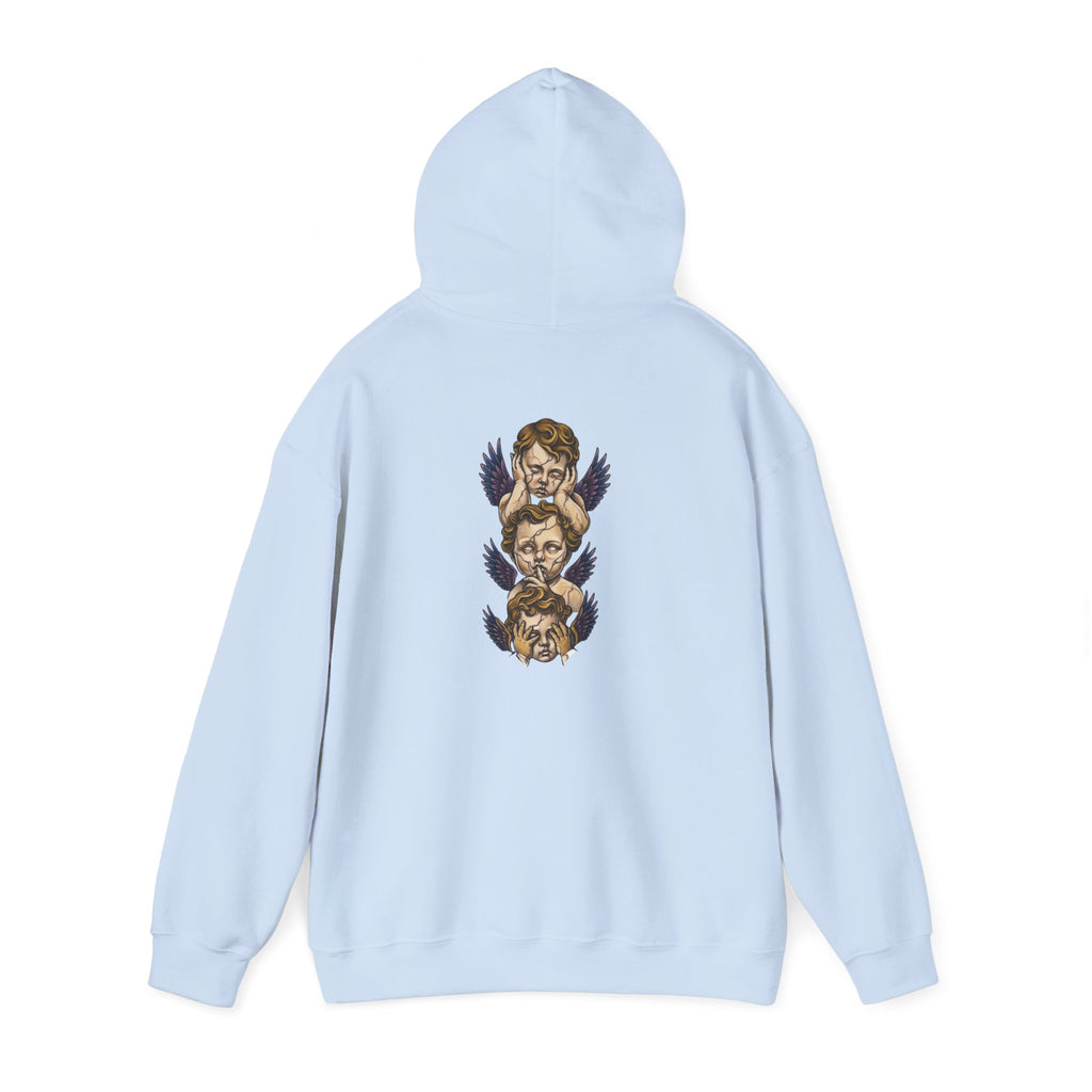 Cherub Faces Hoodie — Vintage Stacked Graphic Pullover