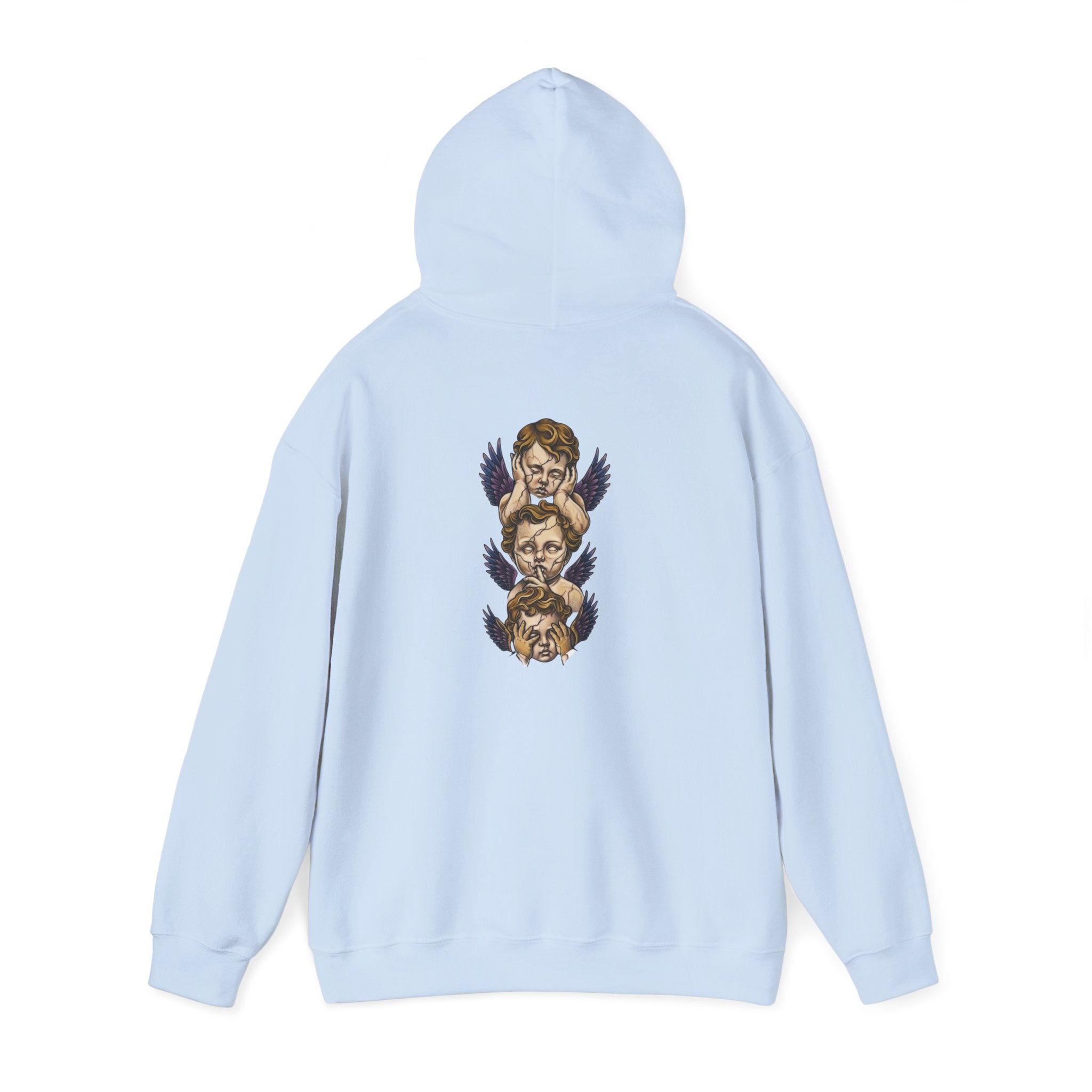 Cherub Faces Hoodie — Vintage Stacked Graphic Pullover