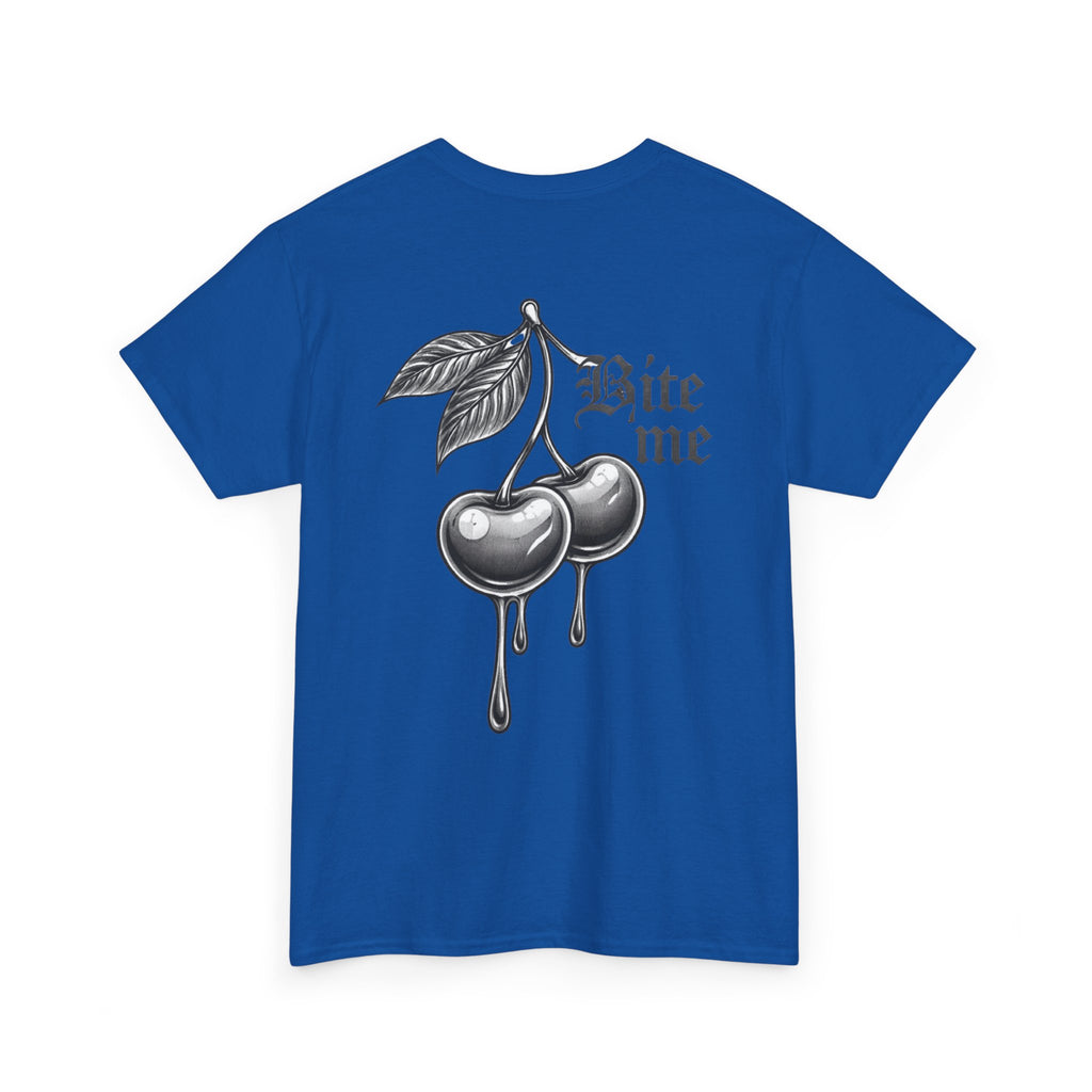 Bite Me Cherry Tee — Dripping Cherry Graphic T-Shirt