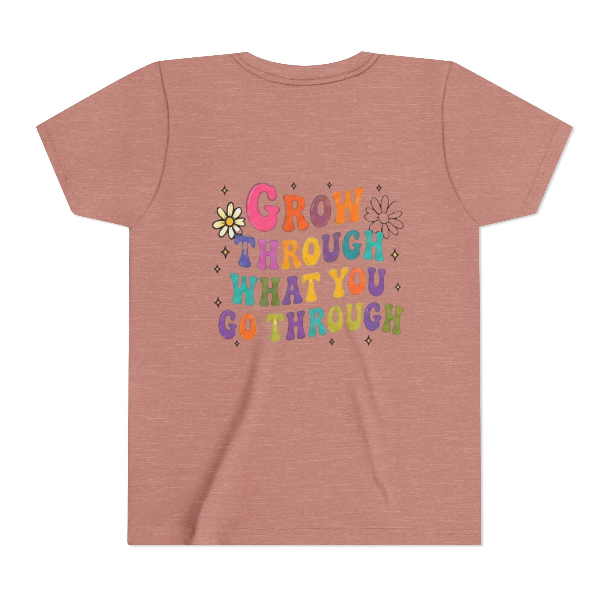 Youth Tee — "Grow Through What You Go Through" Colorful Positive Kids T‑Shirt