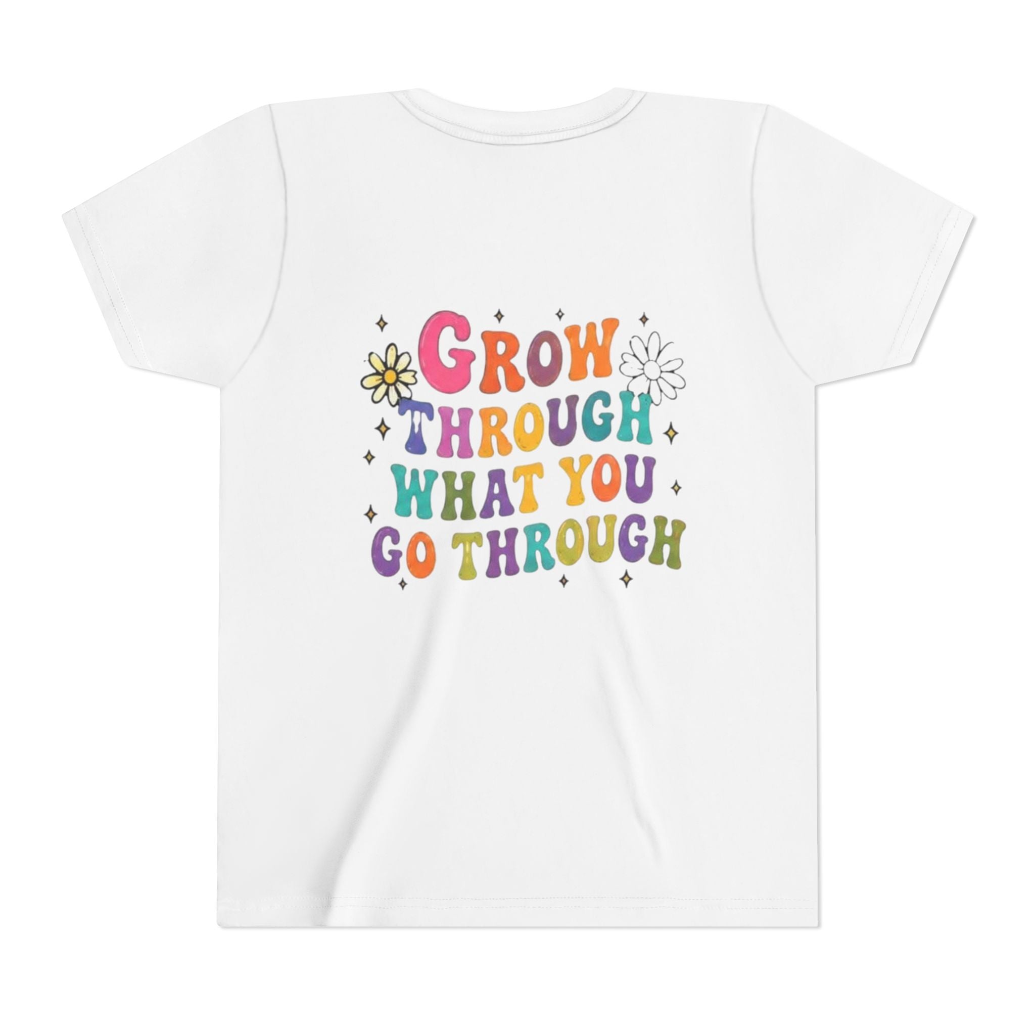 Youth Tee — "Grow Through What You Go Through" Colorful Positive Kids T‑Shirt