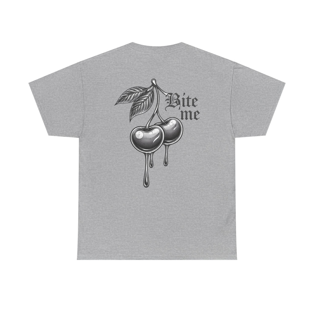 Bite Me Cherry Tee — Dripping Cherry Graphic T-Shirt
