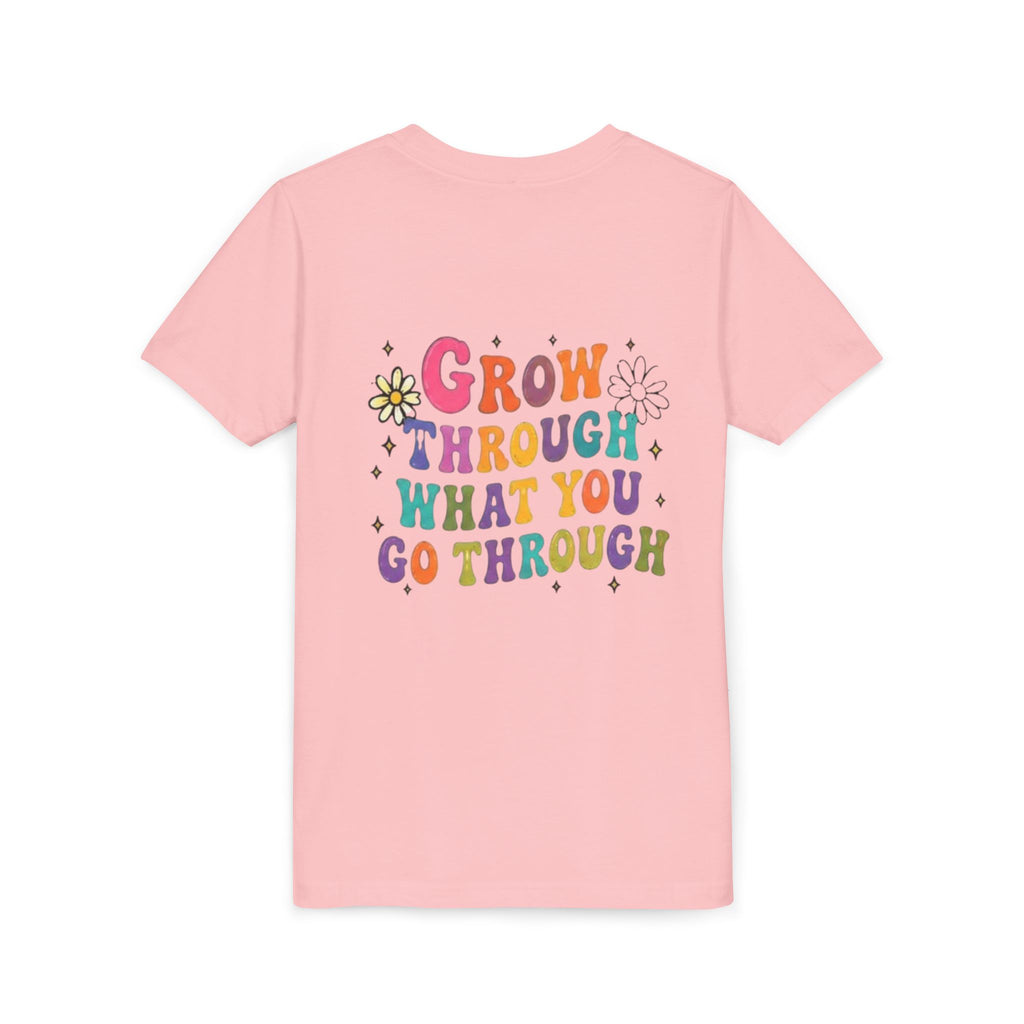 Youth Tee — "Grow Through What You Go Through" Colorful Positive Kids T‑Shirt