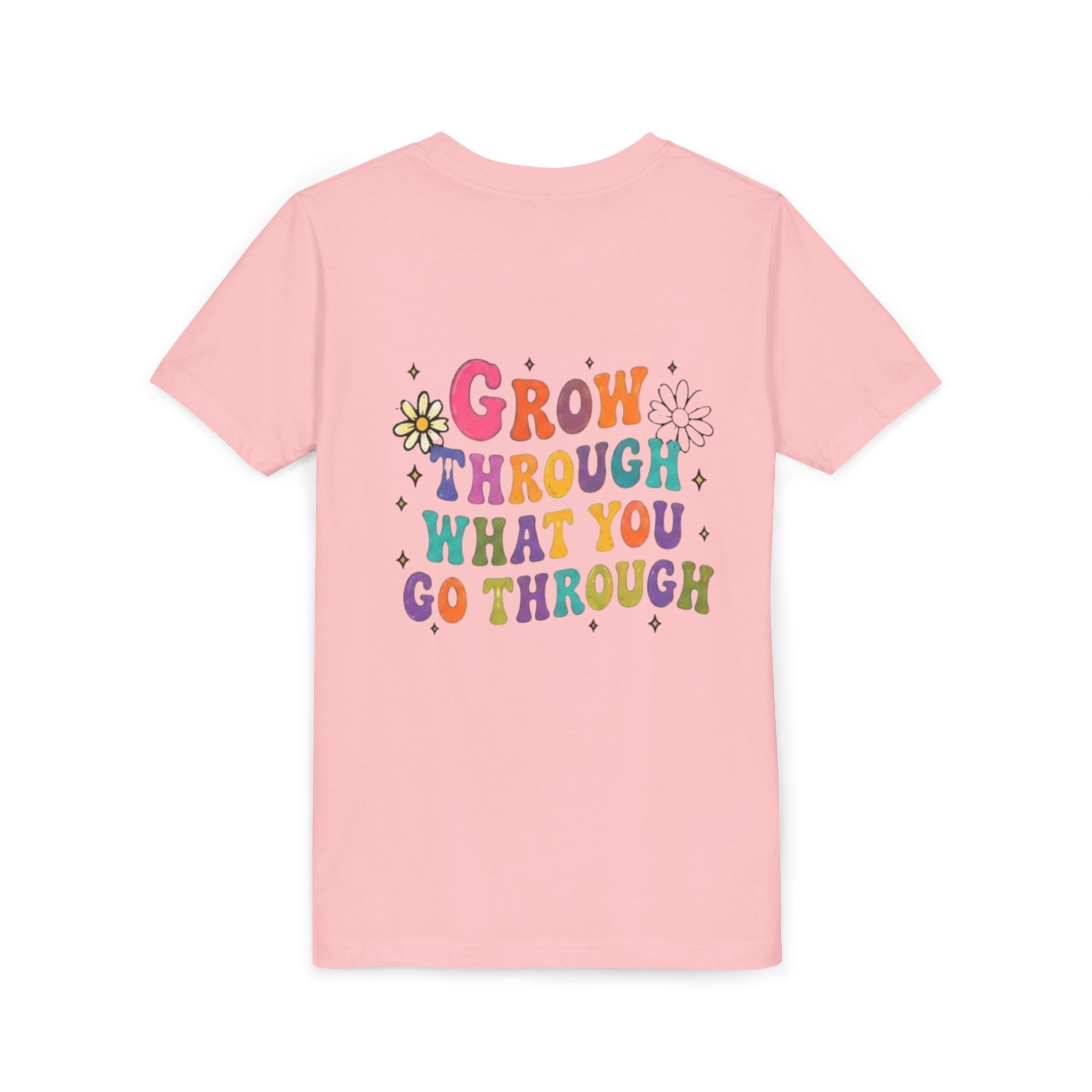 Youth Tee — "Grow Through What You Go Through" Colorful Positive Kids T‑Shirt