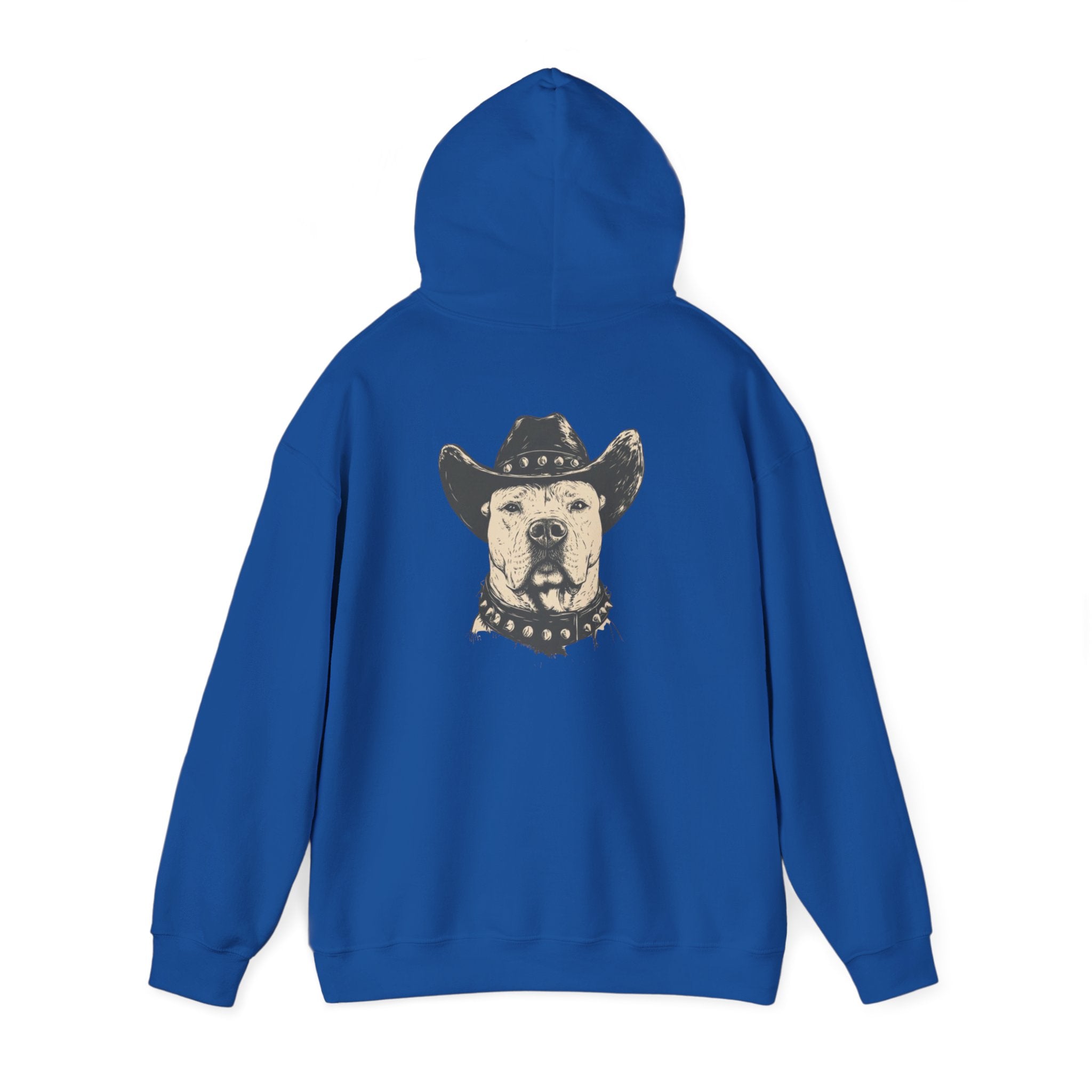 Cowboy Dog Hoodie — Western Pitbull Graphic Hooded Sweatshirt
