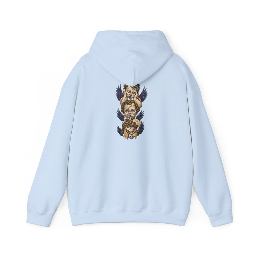 Cherub Faces Hoodie — Vintage Stacked Graphic Pullover