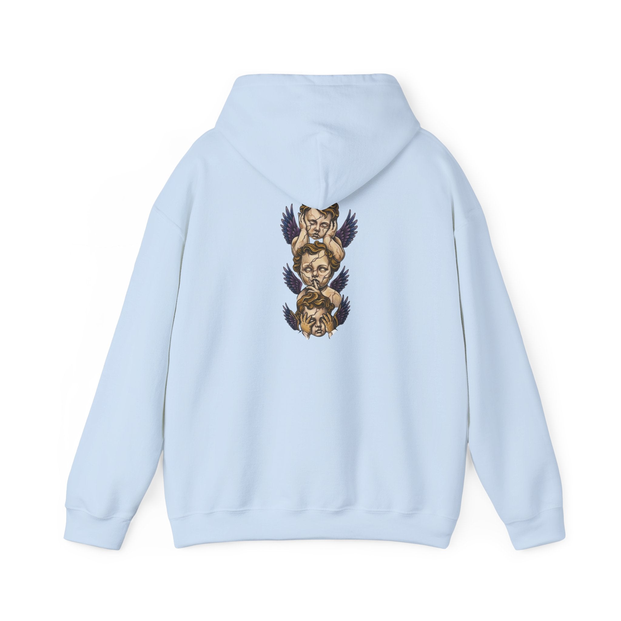 Cherub Faces Hoodie — Vintage Stacked Graphic Pullover
