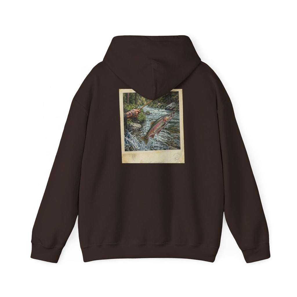 Fishing Polaroid Hoodie — Vintage Fishing Jumping Fish Back Print