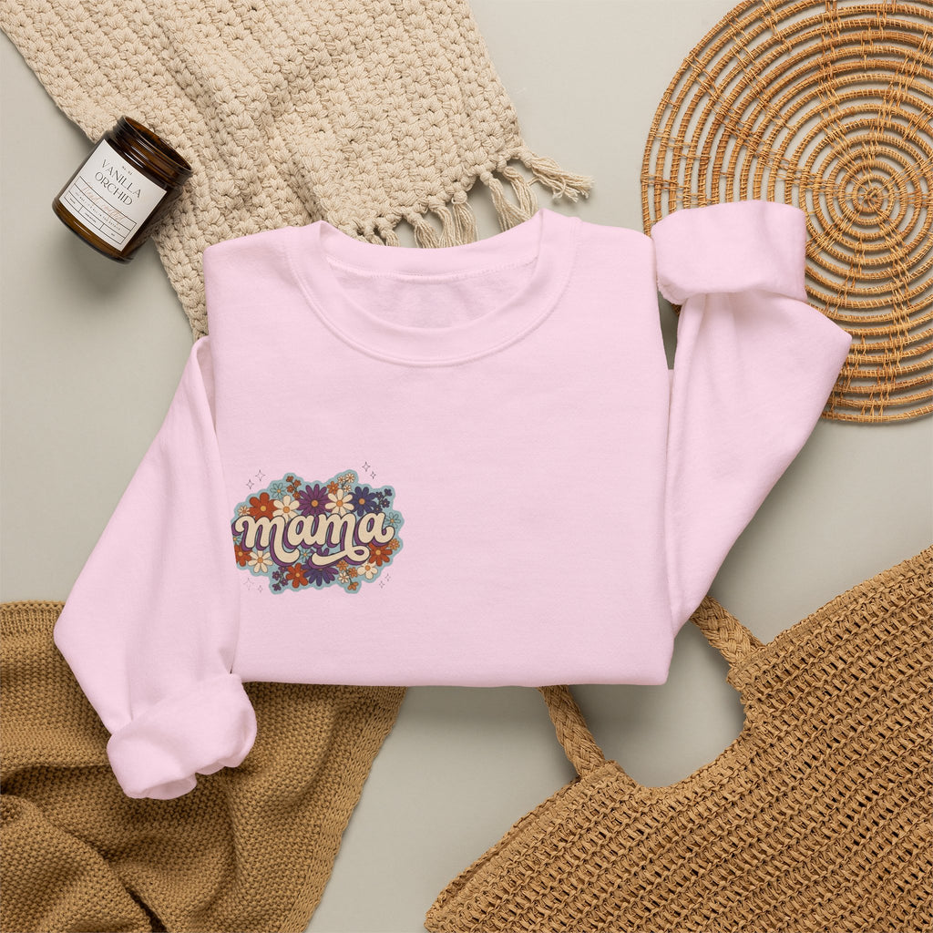 Mama Floral Crewneck Sweatshirt — Retro Floral "Mama" Pullover