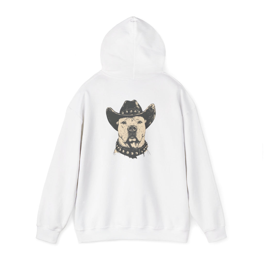 Cowboy Dog Hoodie — Western Pitbull Graphic Hooded Sweatshirt