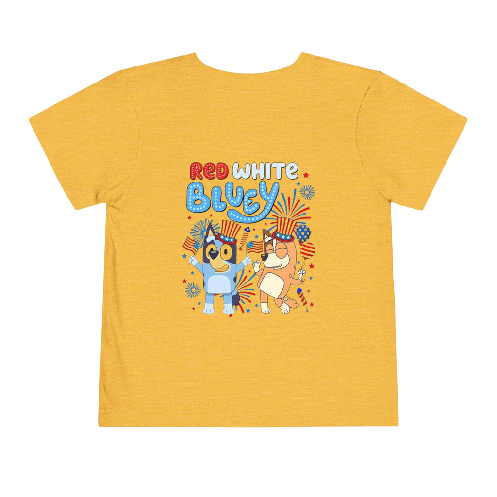 Toddler Tee — "Red White Bluey" 4th of July Kids Shirt