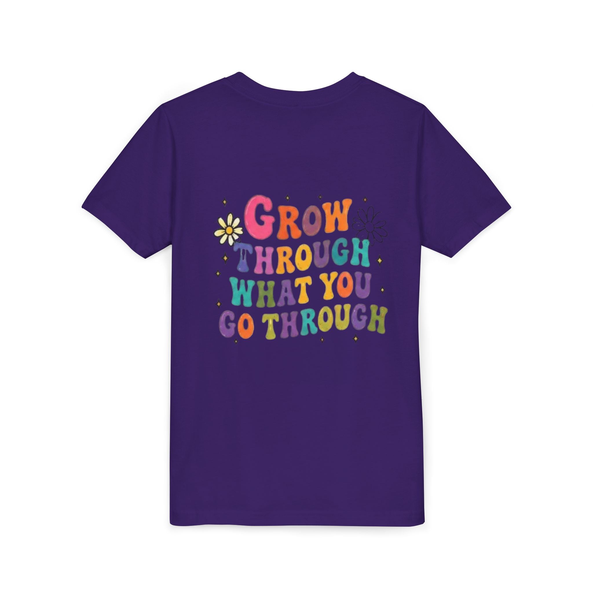 Youth Tee — "Grow Through What You Go Through" Colorful Positive Kids T‑Shirt