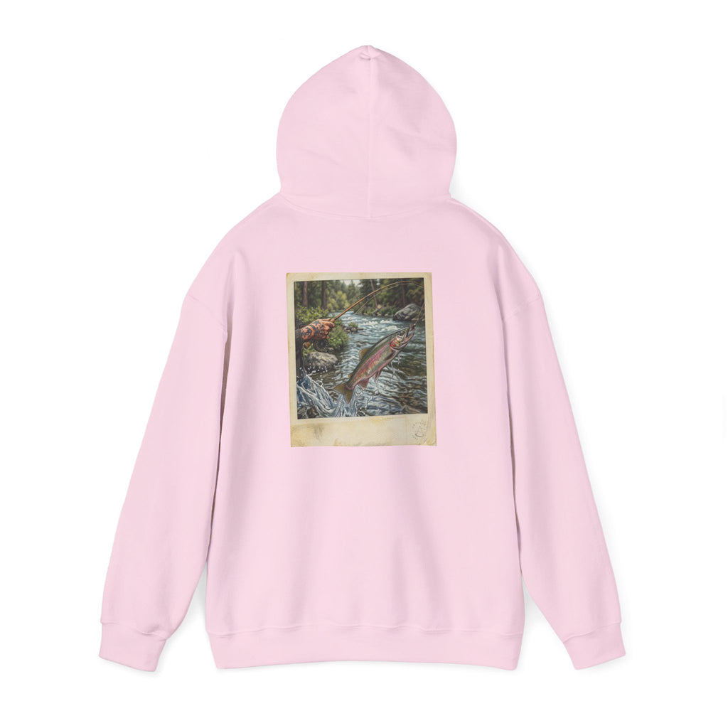 Fishing Polaroid Hoodie — Vintage Fishing Jumping Fish Back Print