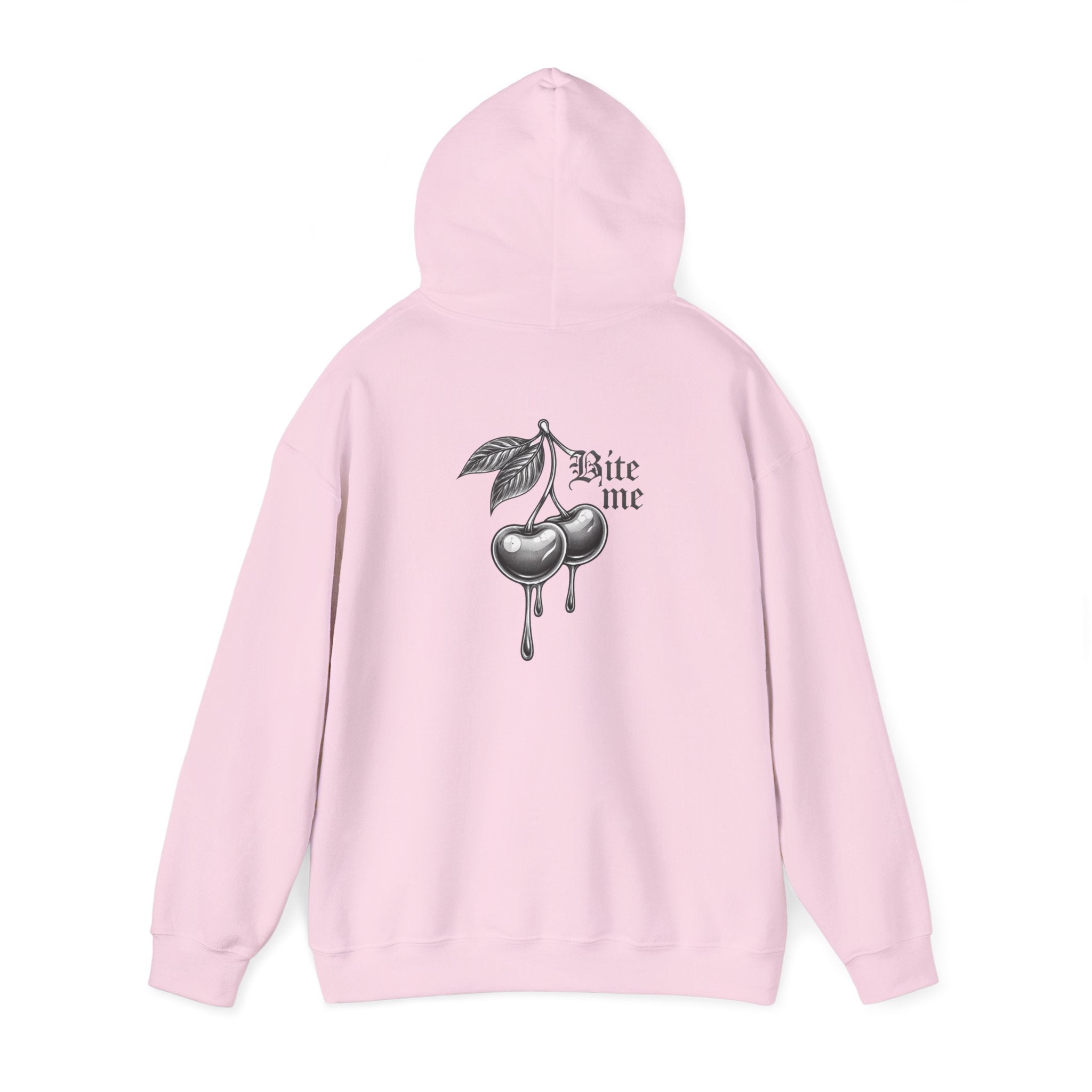 Hoodie - 'Bite Me' Dripping Cherry Graphic Hooded Sweatshirt