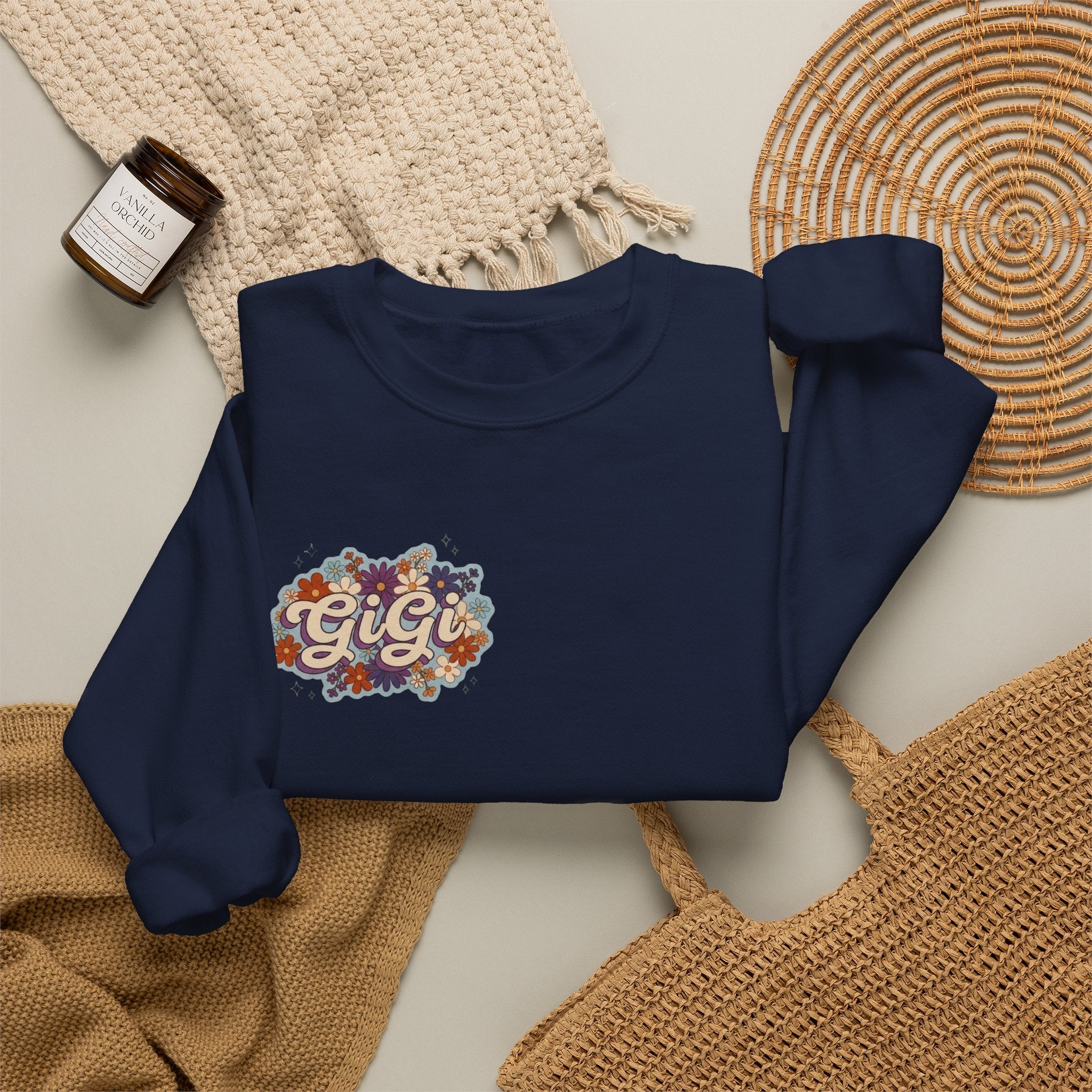 Gigi Floral Crewneck Sweatshirt — Vintage Flower Graphic Sweatshirt
