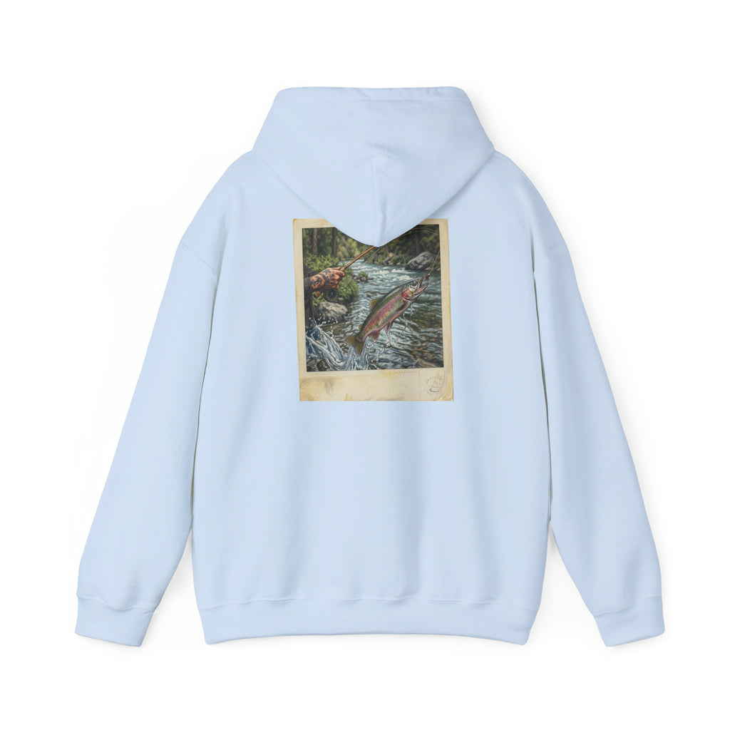 Fishing Polaroid Hoodie — Vintage Fishing Jumping Fish Back Print