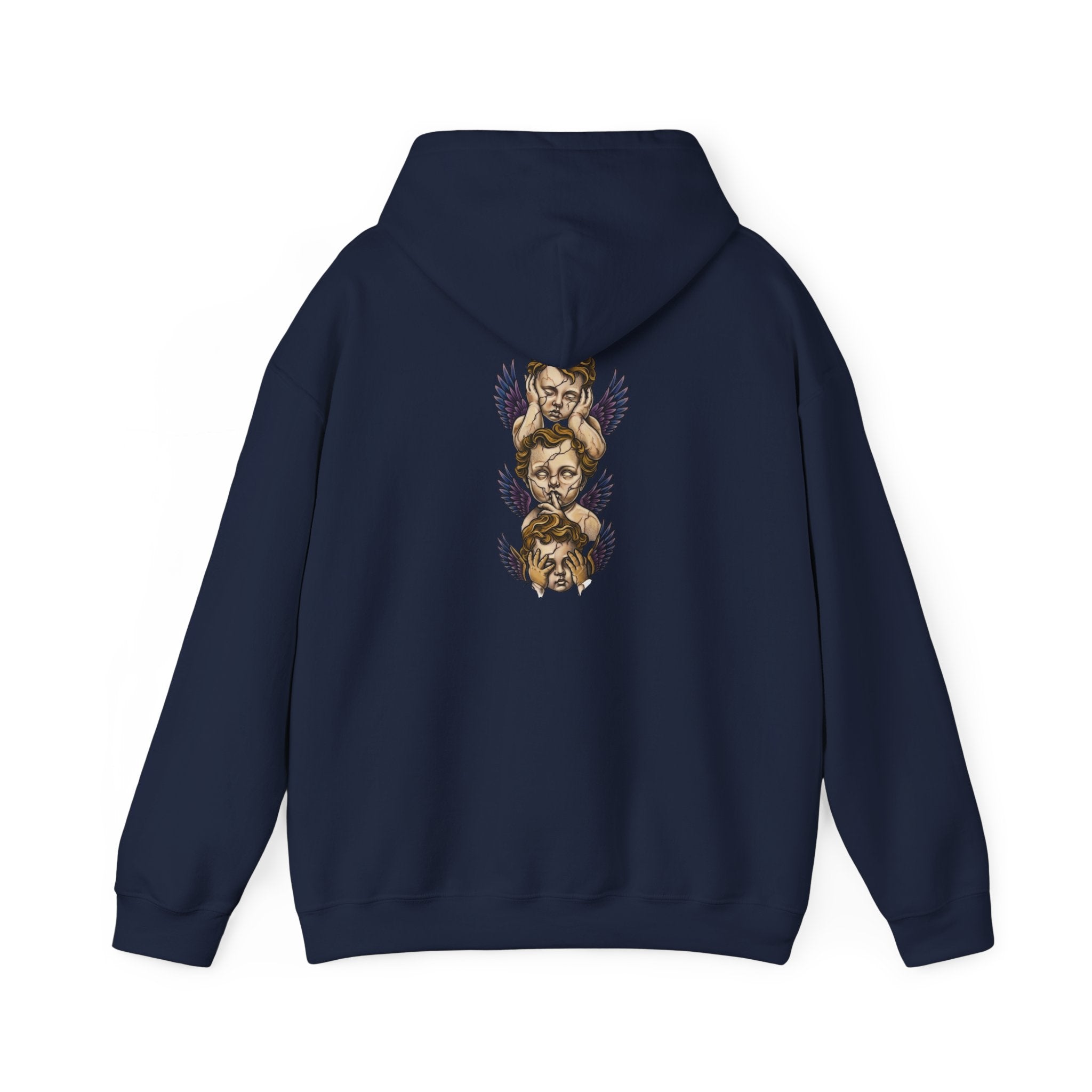 Cherub Faces Hoodie — Vintage Stacked Graphic Pullover