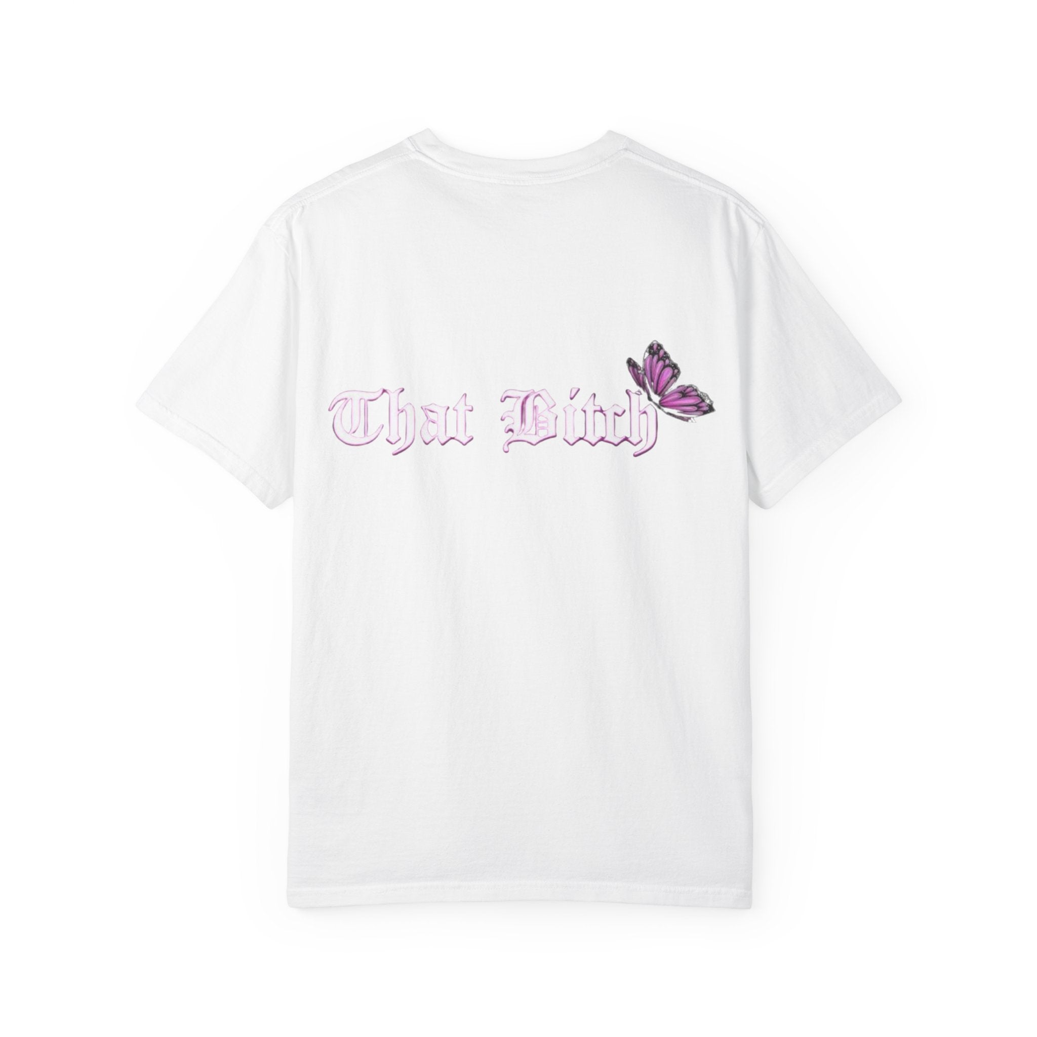 That Lucky Butterfly T-Shirt - Retro Gothic Script Graphic Tee