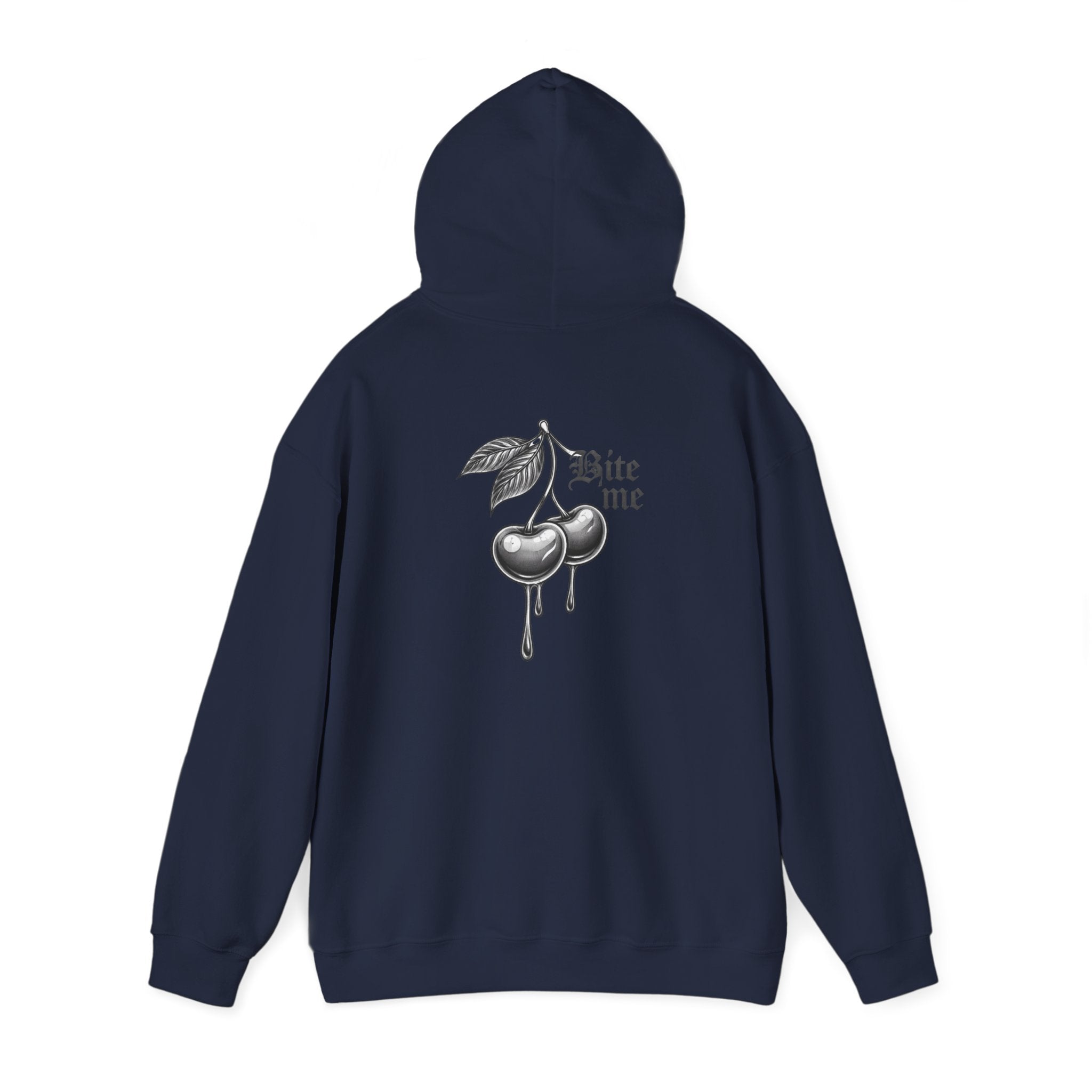 Hoodie - 'Bite Me' Dripping Cherry Graphic Hooded Sweatshirt