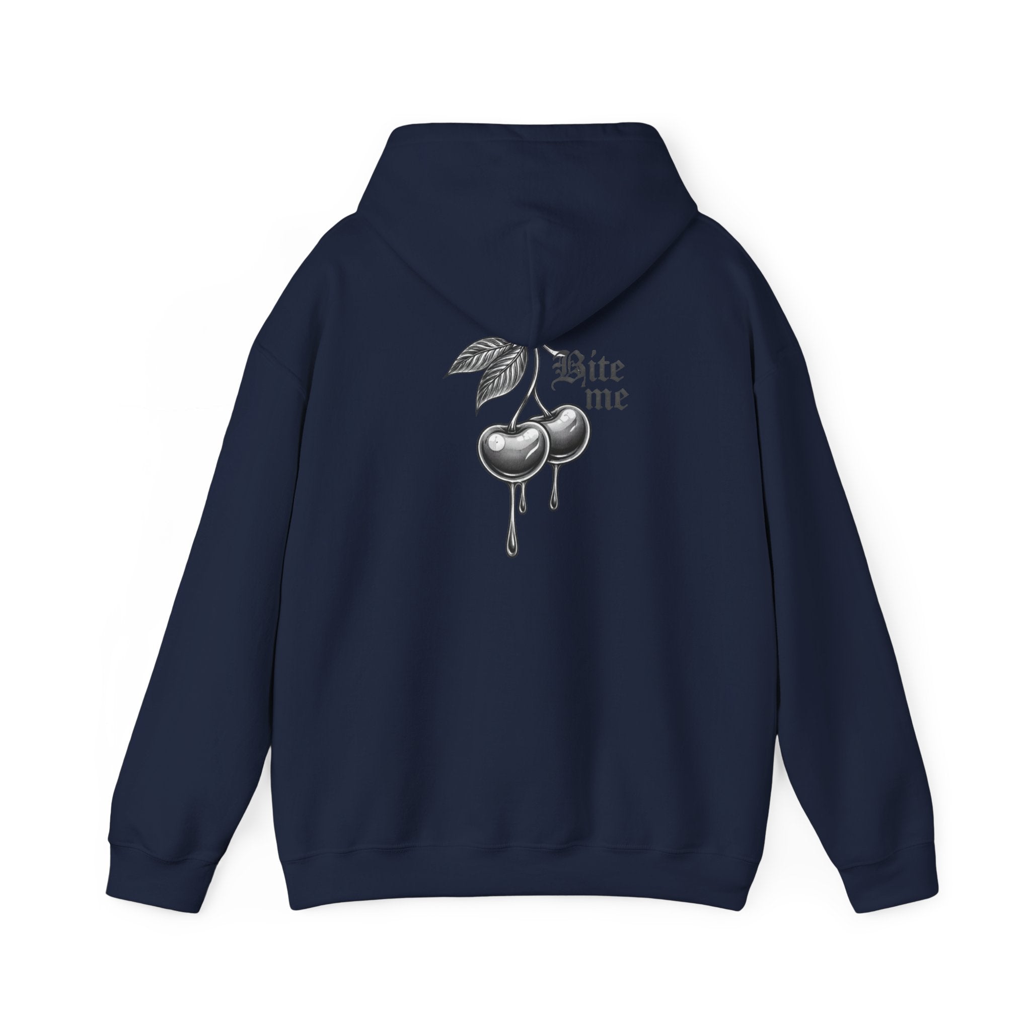 Hoodie - 'Bite Me' Dripping Cherry Graphic Hooded Sweatshirt