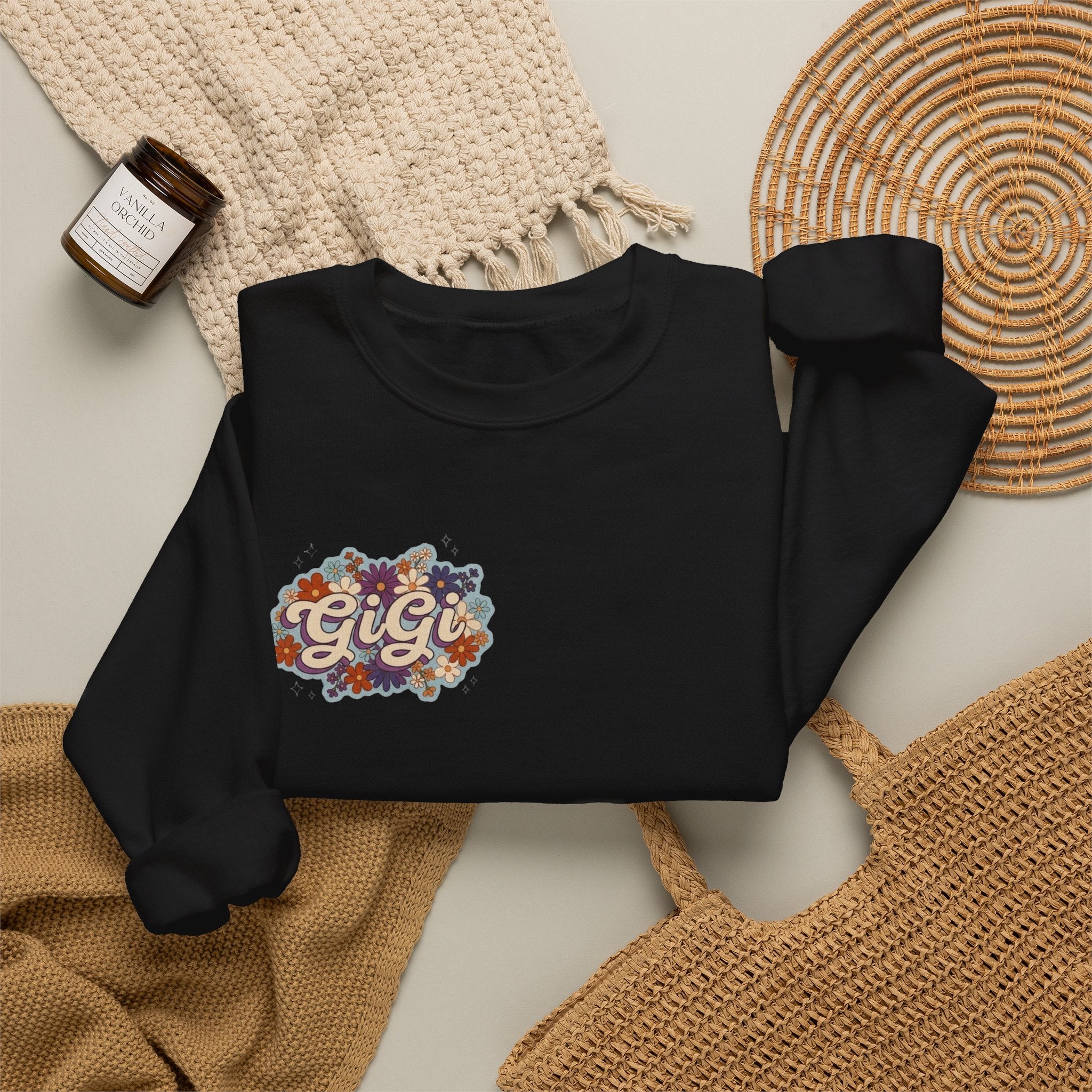 Gigi Floral Crewneck Sweatshirt — Vintage Flower Graphic Sweatshirt