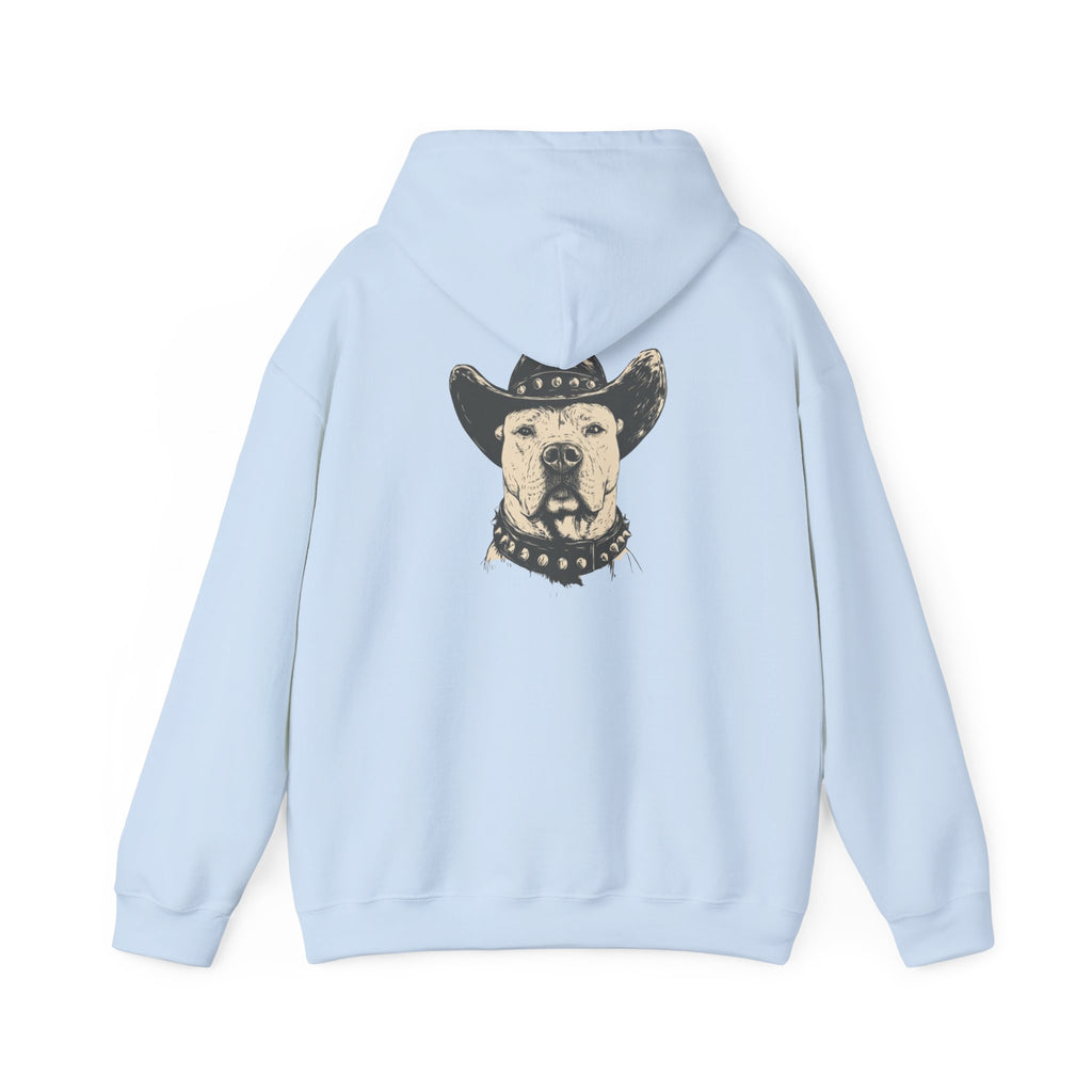 Cowboy Dog Hoodie — Western Pitbull Graphic Hooded Sweatshirt
