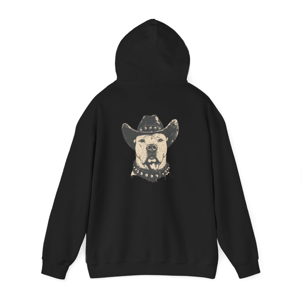 Cowboy Dog Hoodie — Western Pitbull Graphic Hooded Sweatshirt