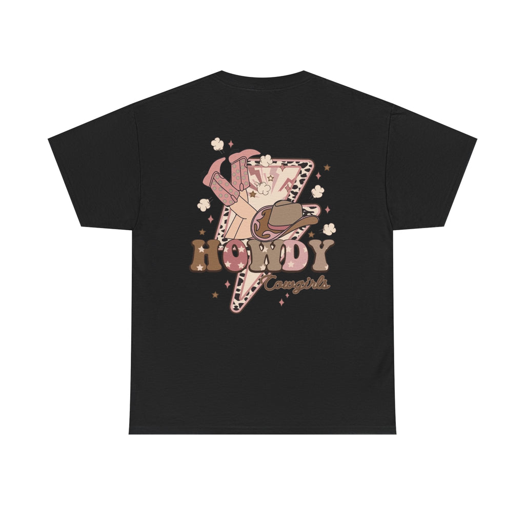 Howdy Cowgirl T-Shirt — Retro Western Lightning Cowgirl Graphic Tee