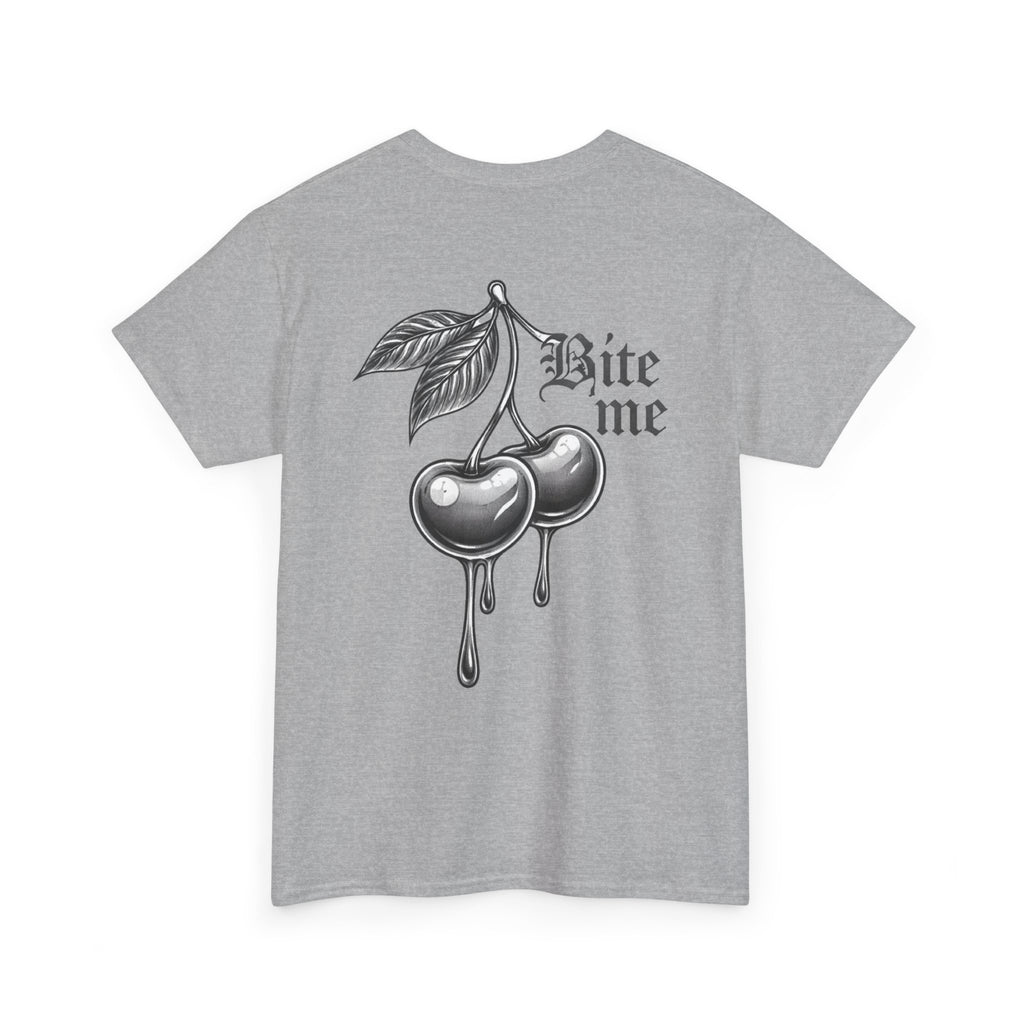 Bite Me Cherry Tee — Dripping Cherry Graphic T-Shirt