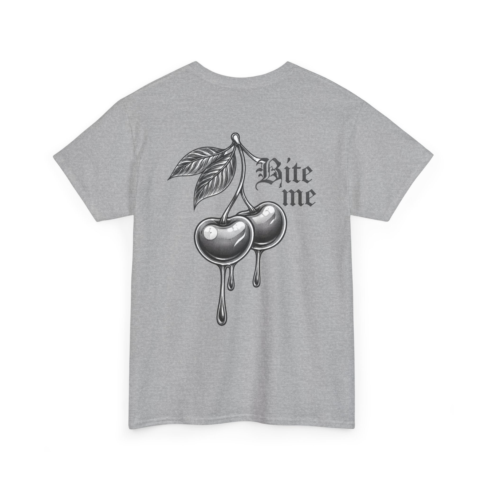 Bite Me Cherry Tee — Dripping Cherry Graphic T-Shirt