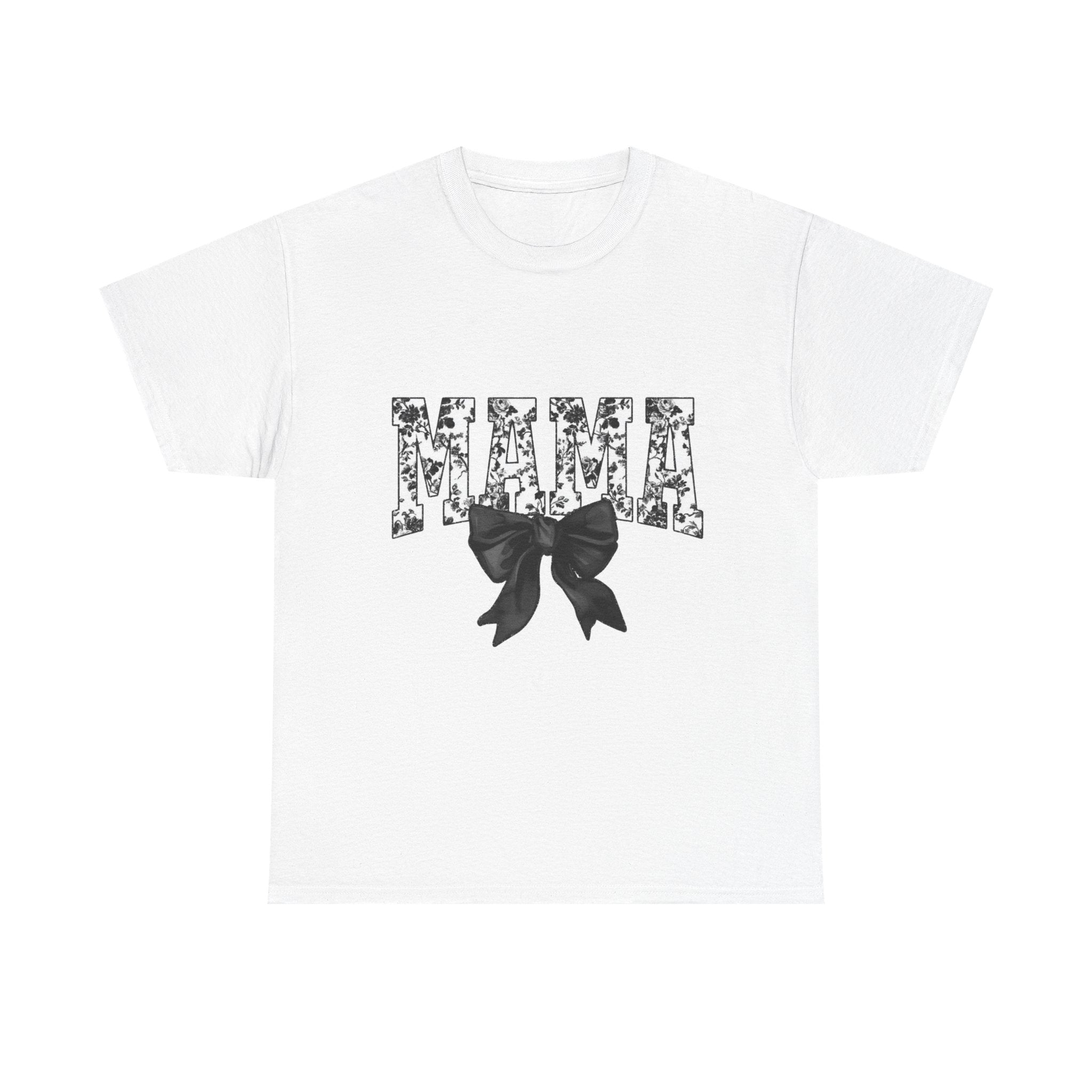 Mama Floral Bow T-Shirt — Floral 'MAMA' Graphic Tee for Moms