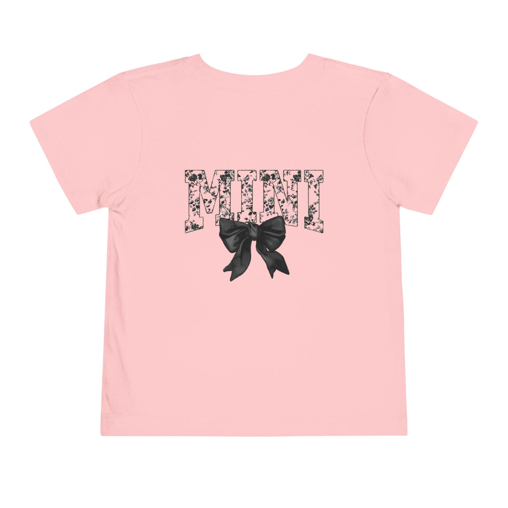Mini Floral Bow Toddler Tee — "Mini" Graphic Kids Shirt