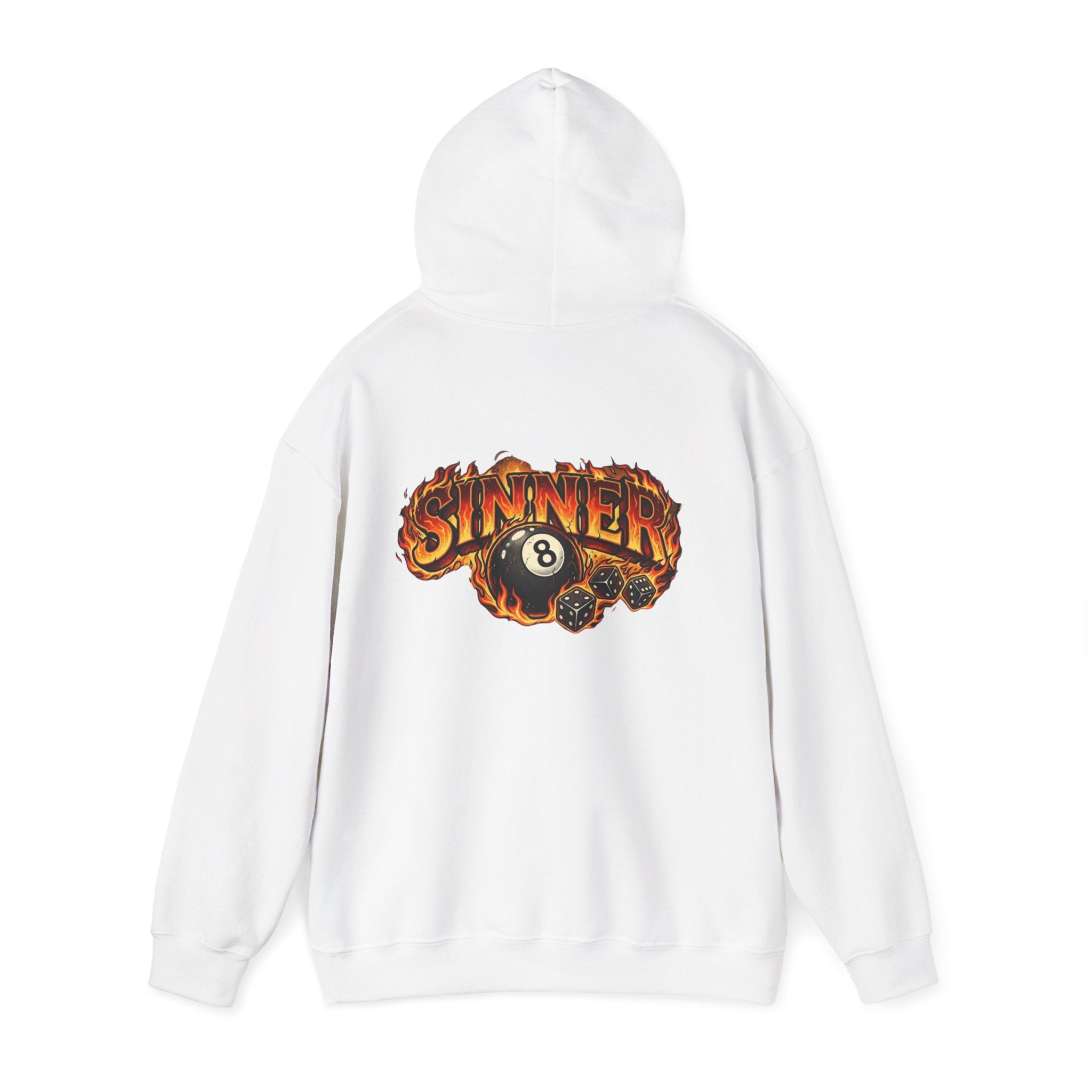 Hoodie - 'Sinner' Flaming 8-Ball Graphic Hooded Sweatshirt