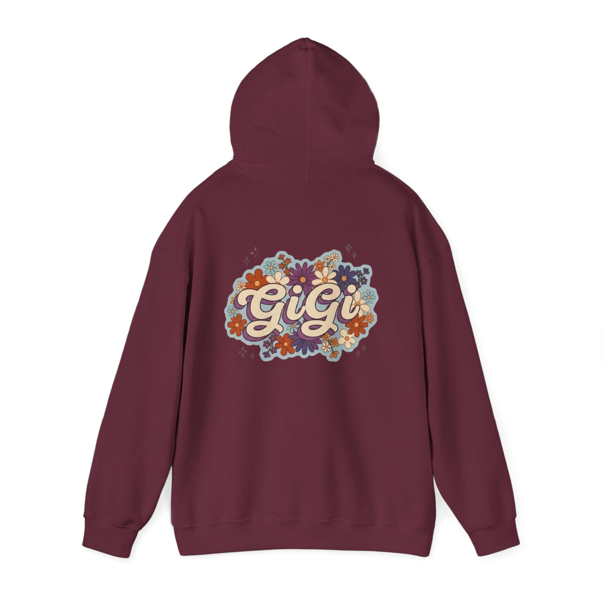 Gigi Floral Retro Hoodie — Vintage Script Flower Design