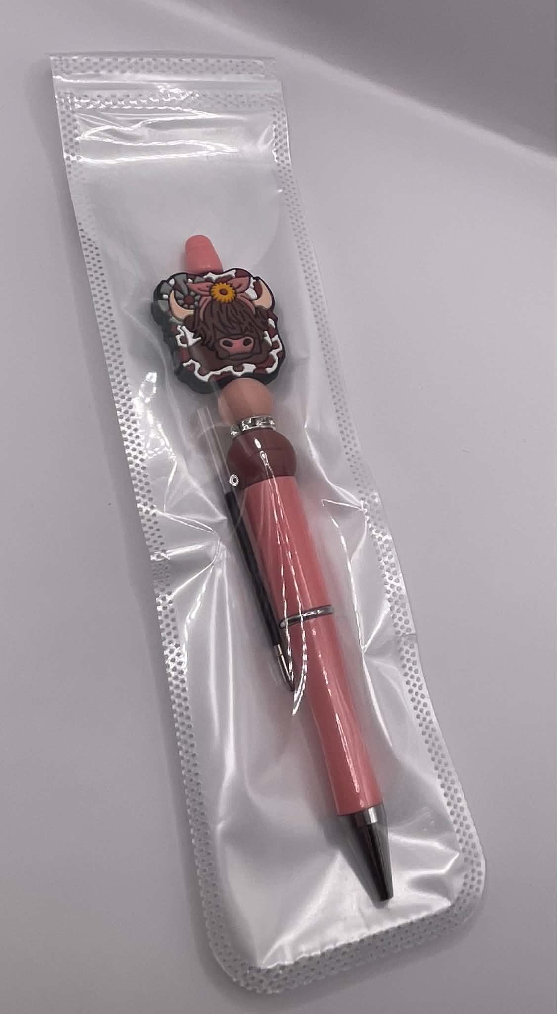 Highland Cow Bead Pen