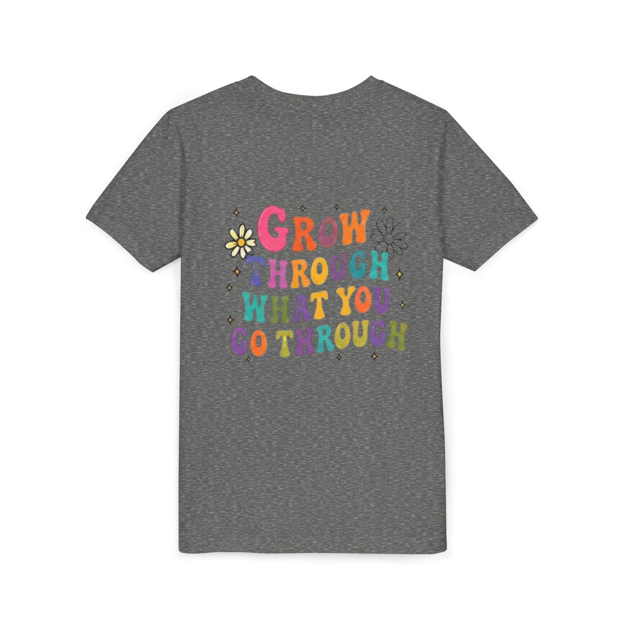 Youth Tee — "Grow Through What You Go Through" Colorful Positive Kids T‑Shirt
