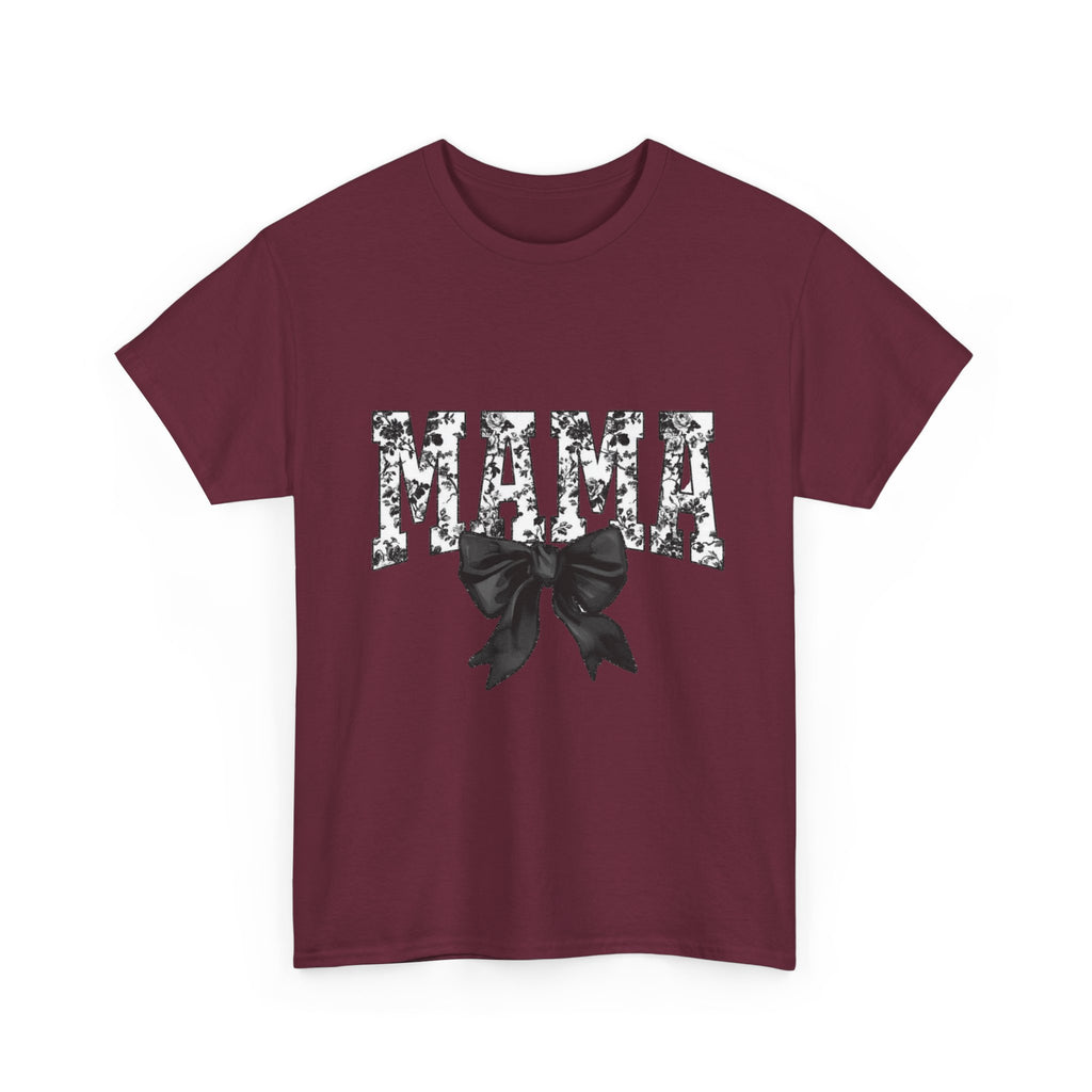 Mama Floral Bow T-Shirt — Floral 'MAMA' Graphic Tee for Moms