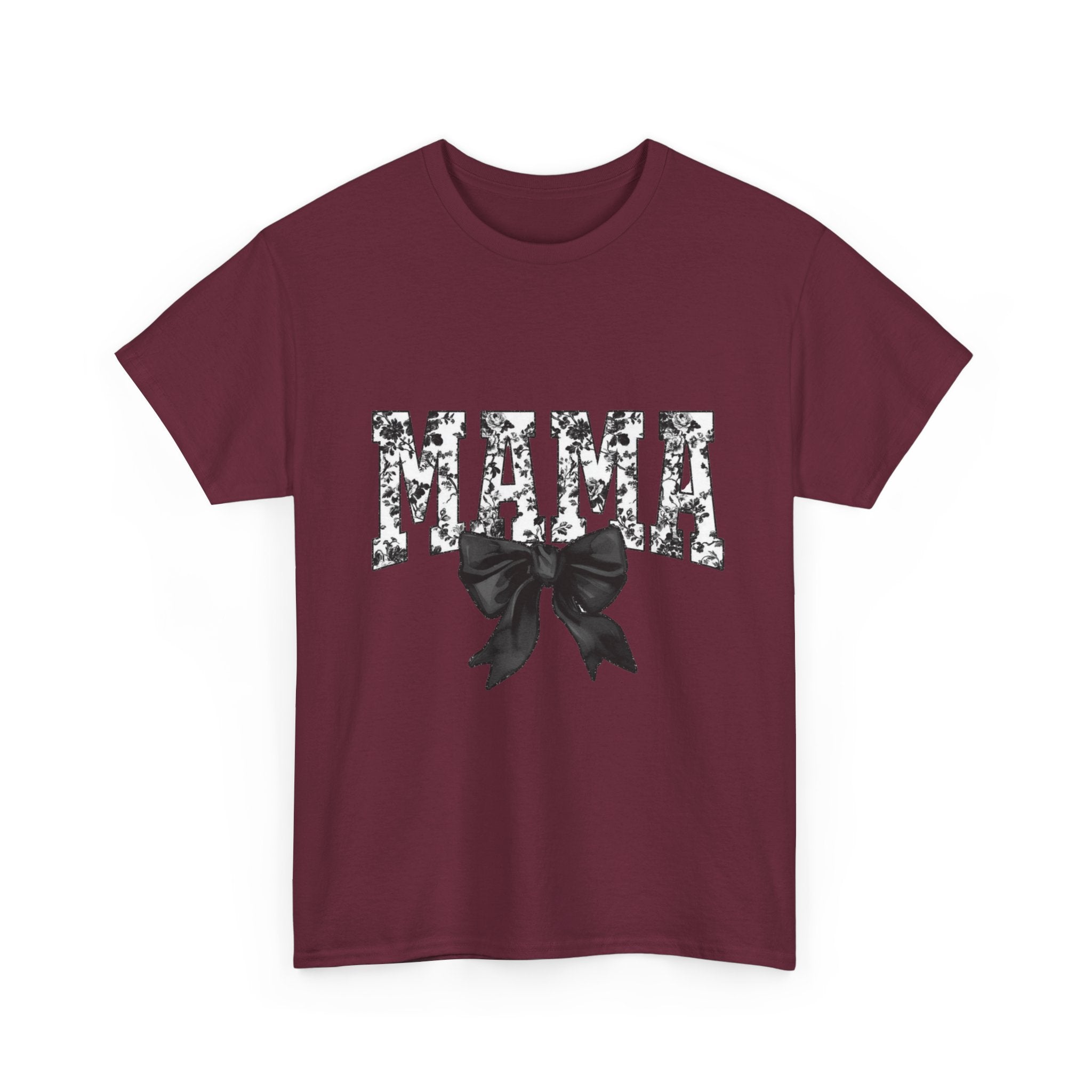Mama Floral Bow T-Shirt — Floral 'MAMA' Graphic Tee for Moms
