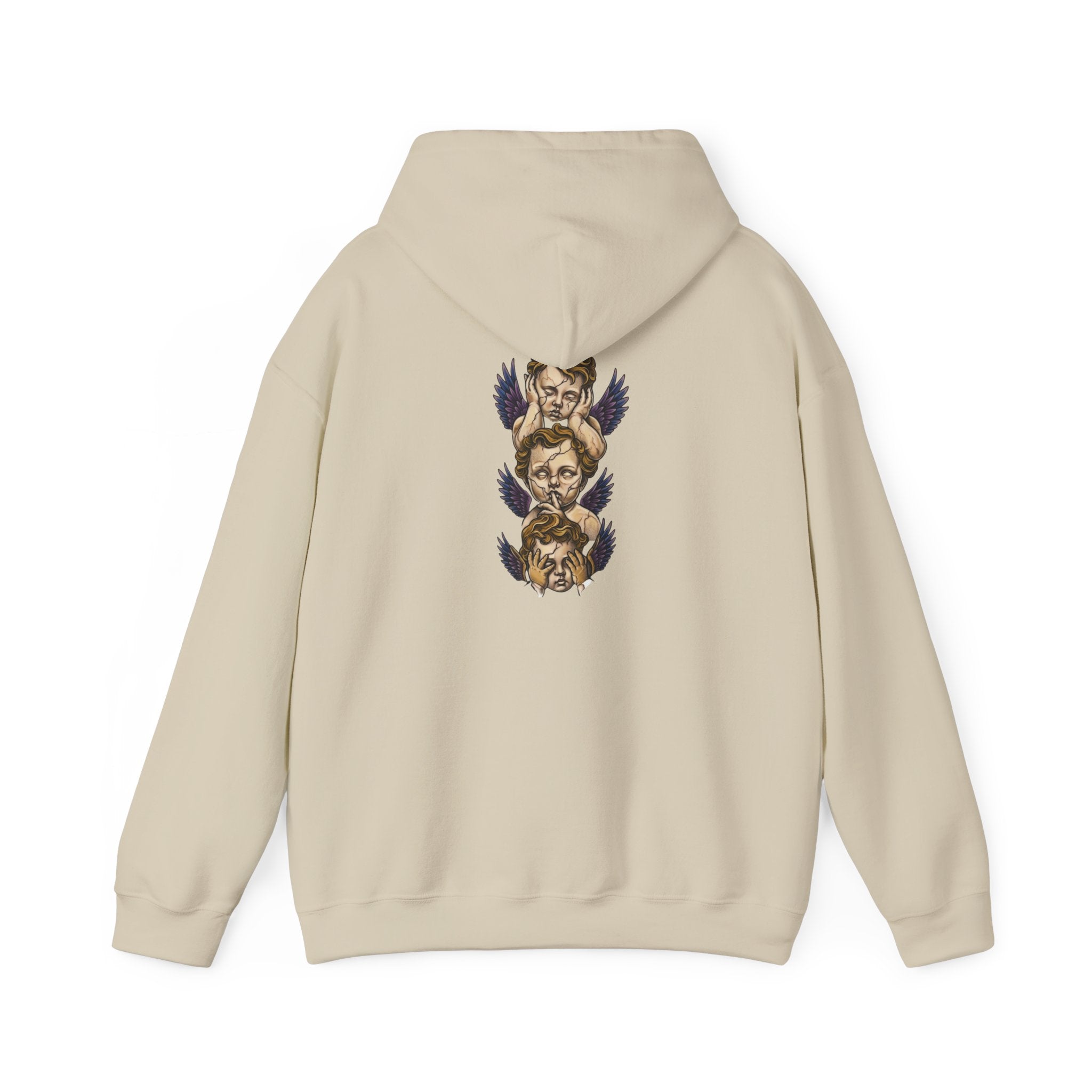 Cherub Faces Hoodie — Vintage Stacked Graphic Pullover