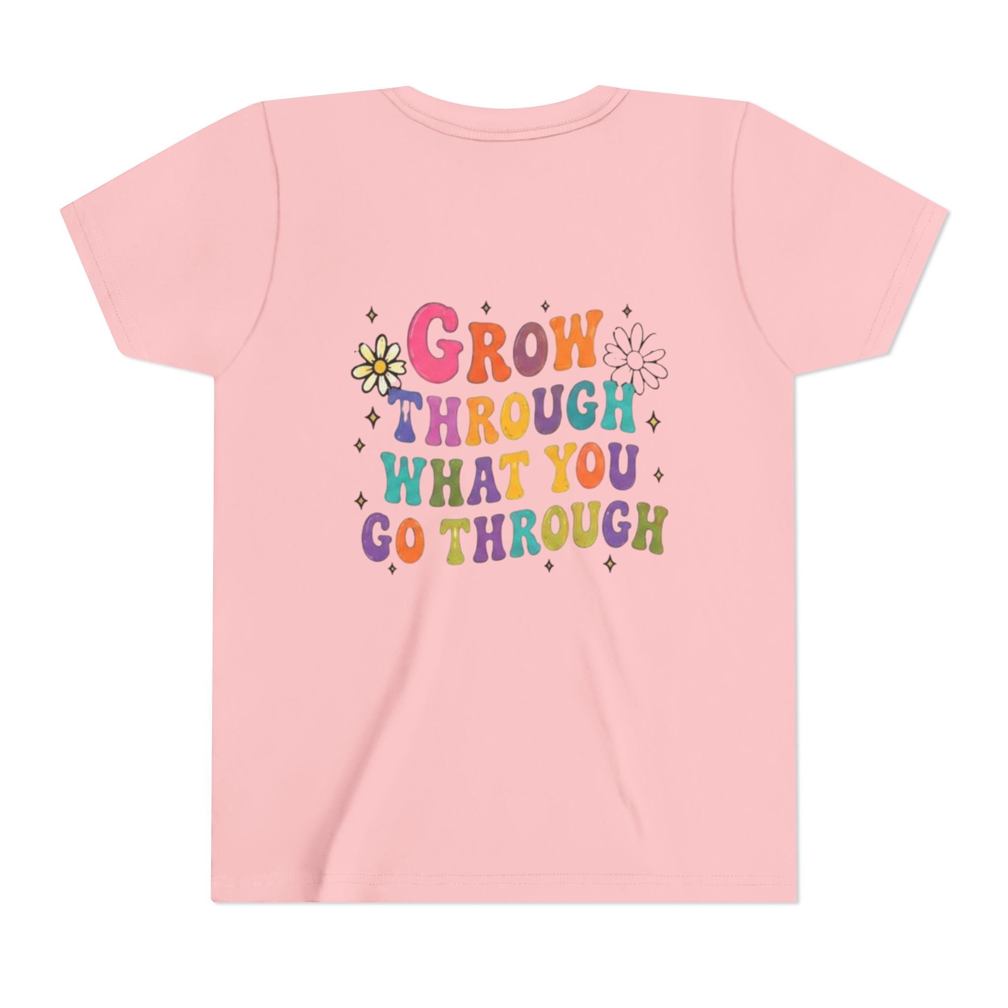 Youth Tee — "Grow Through What You Go Through" Colorful Positive Kids T‑Shirt