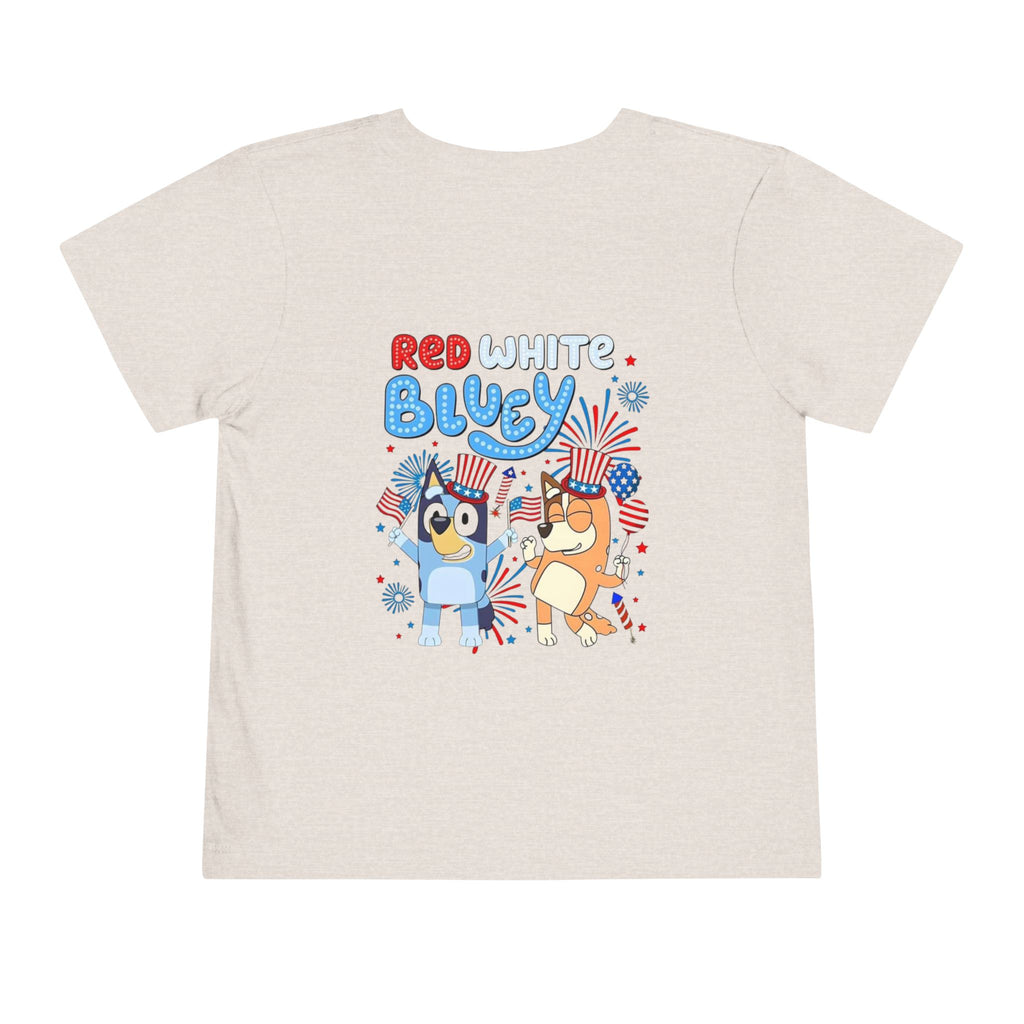 Toddler Tee — "Red White Bluey" 4th of July Kids Shirt