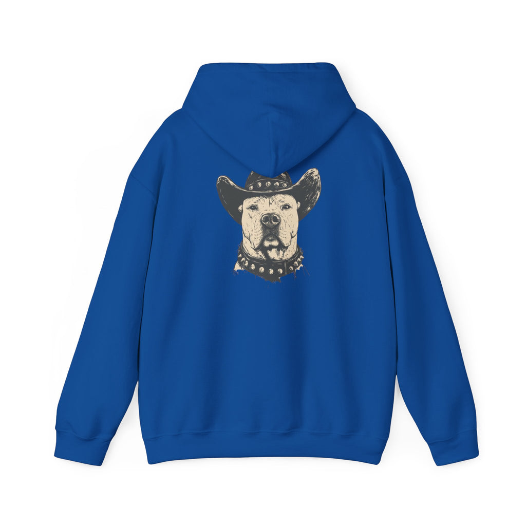 Cowboy Dog Hoodie — Western Pitbull Graphic Hooded Sweatshirt