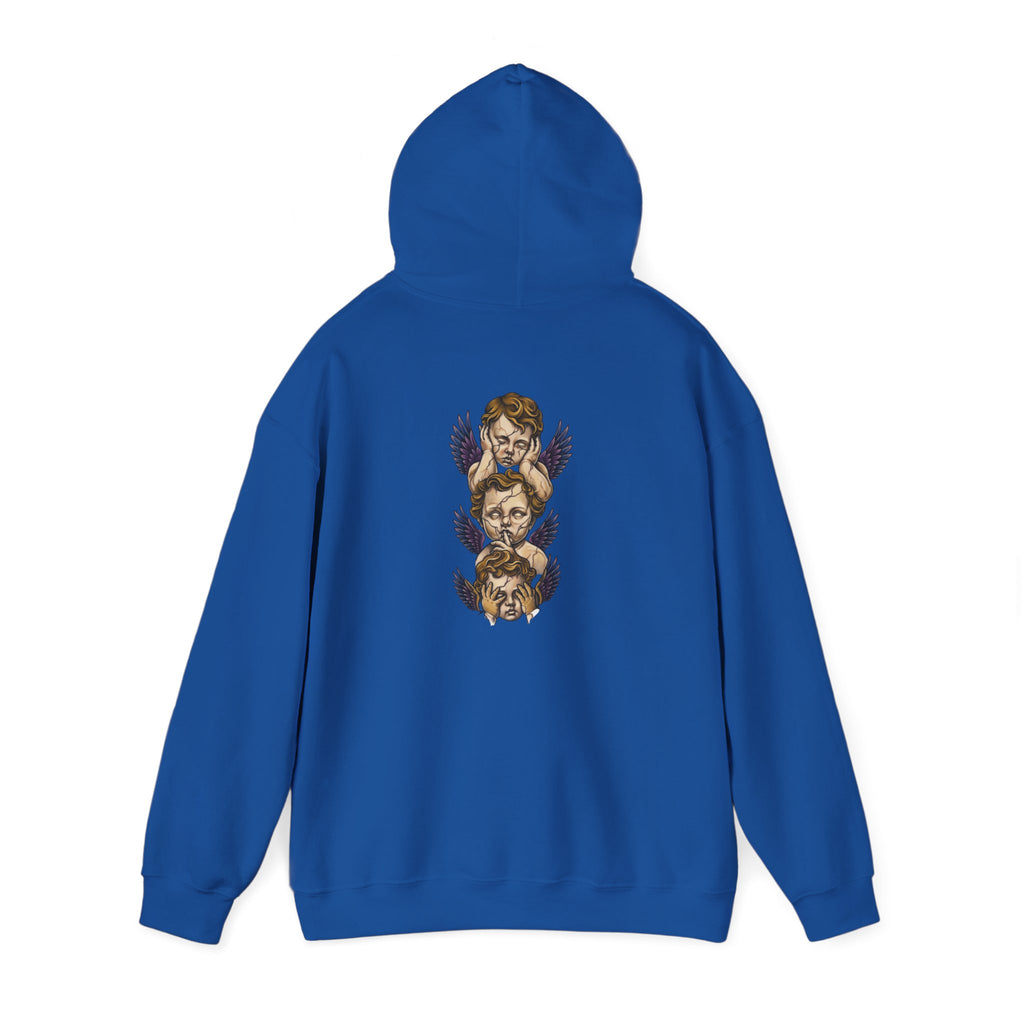 Cherub Faces Hoodie — Vintage Stacked Graphic Pullover