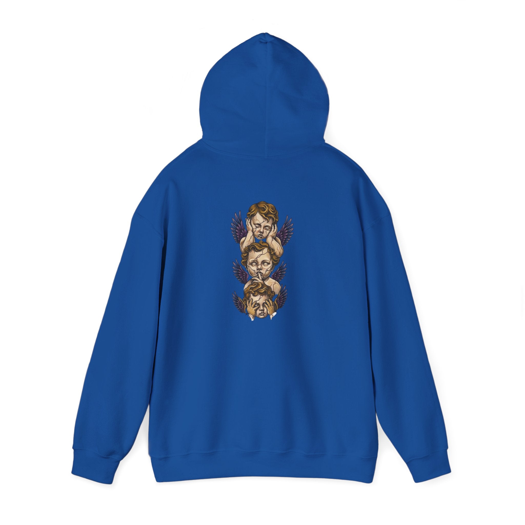Cherub Faces Hoodie — Vintage Stacked Graphic Pullover