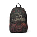 Halloween Backpack — 'Happy Halloween' Spooky Pumpkin & Skull Horror Print