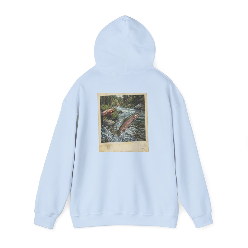Fishing Polaroid Hoodie — Vintage Fishing Jumping Fish Back Print
