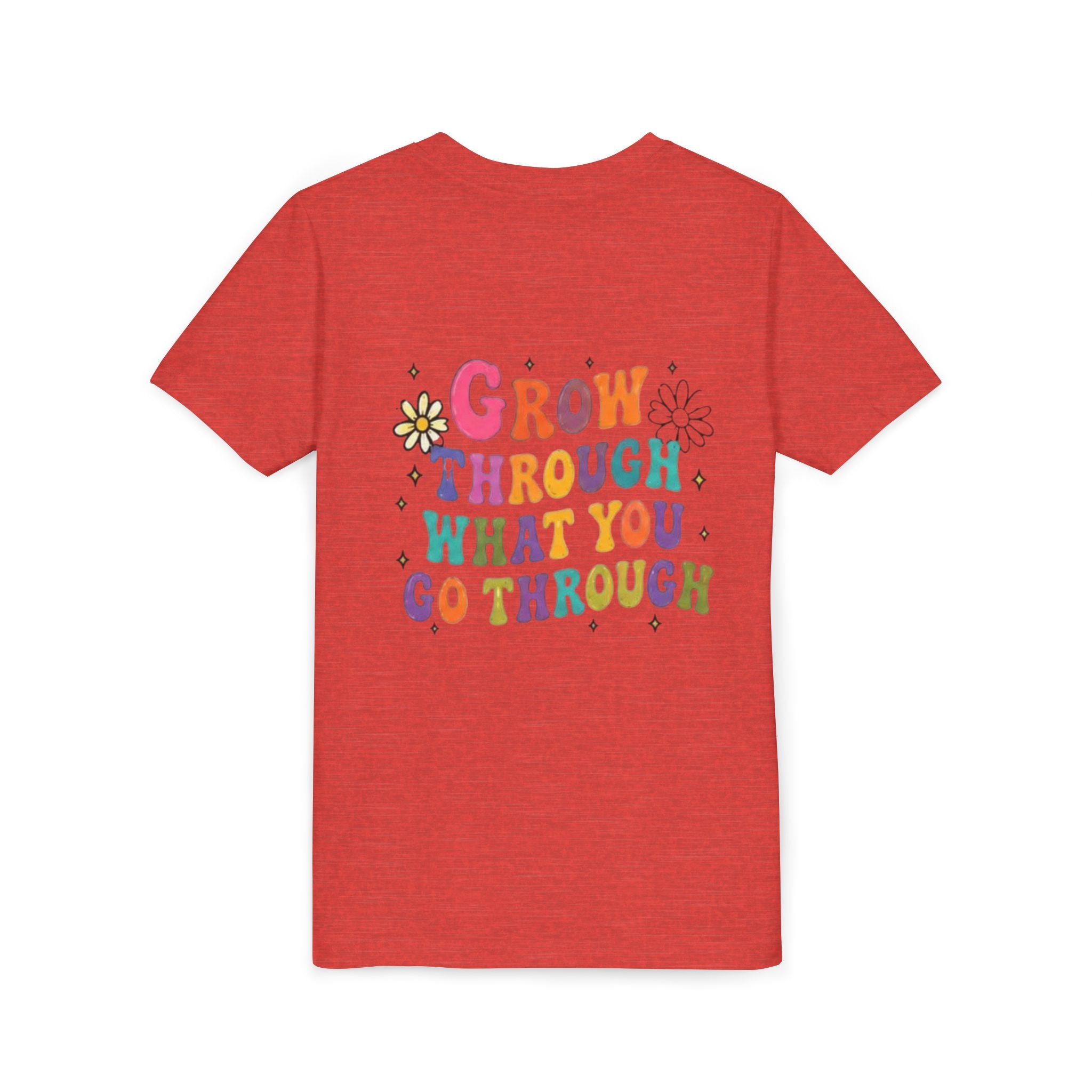 Youth Tee — "Grow Through What You Go Through" Colorful Positive Kids T‑Shirt