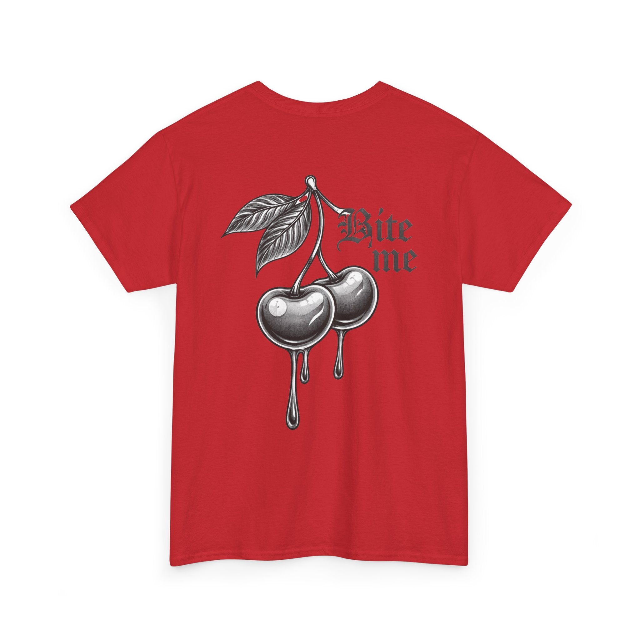Bite Me Cherry Tee — Dripping Cherry Graphic T-Shirt
