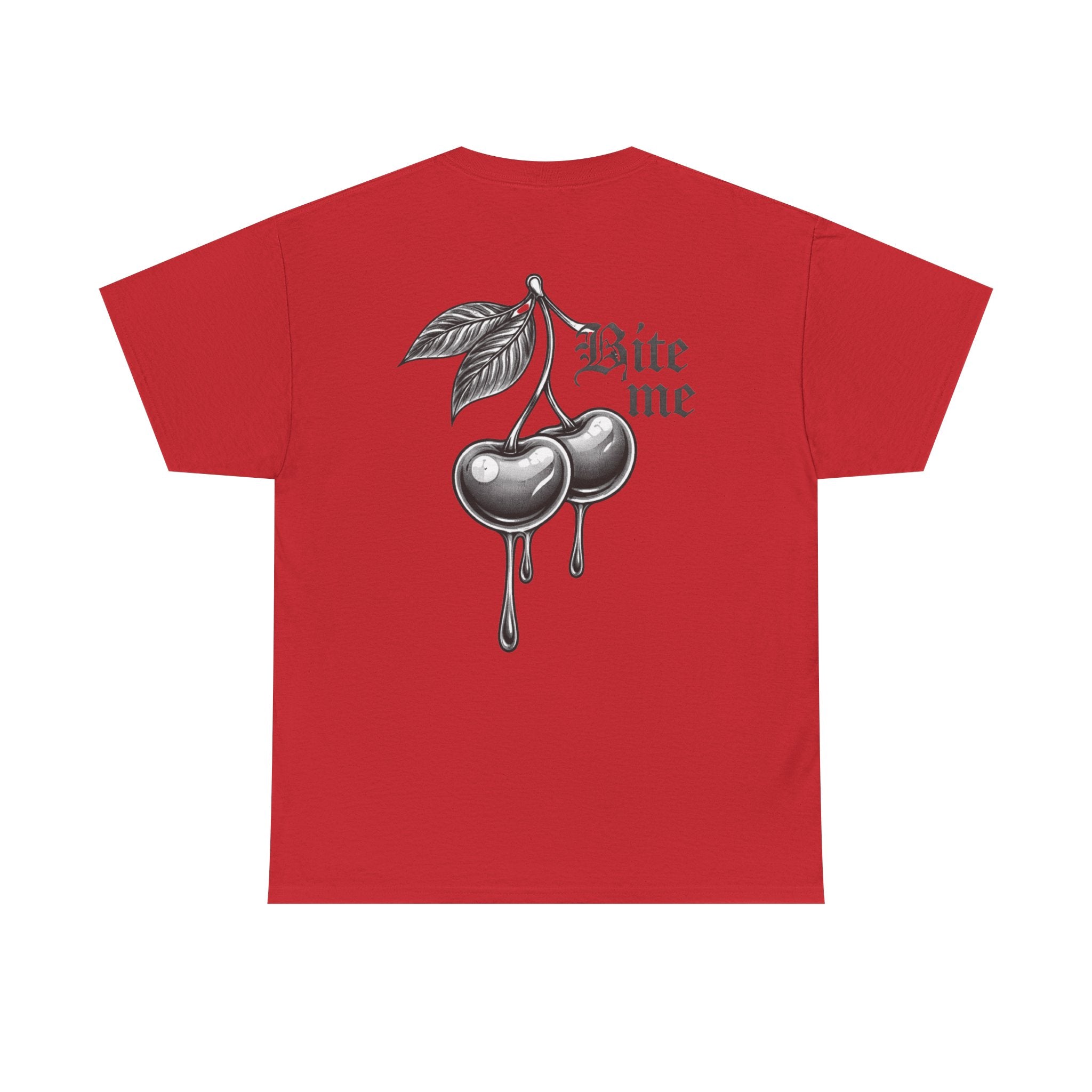 Bite Me Cherry Tee — Dripping Cherry Graphic T-Shirt